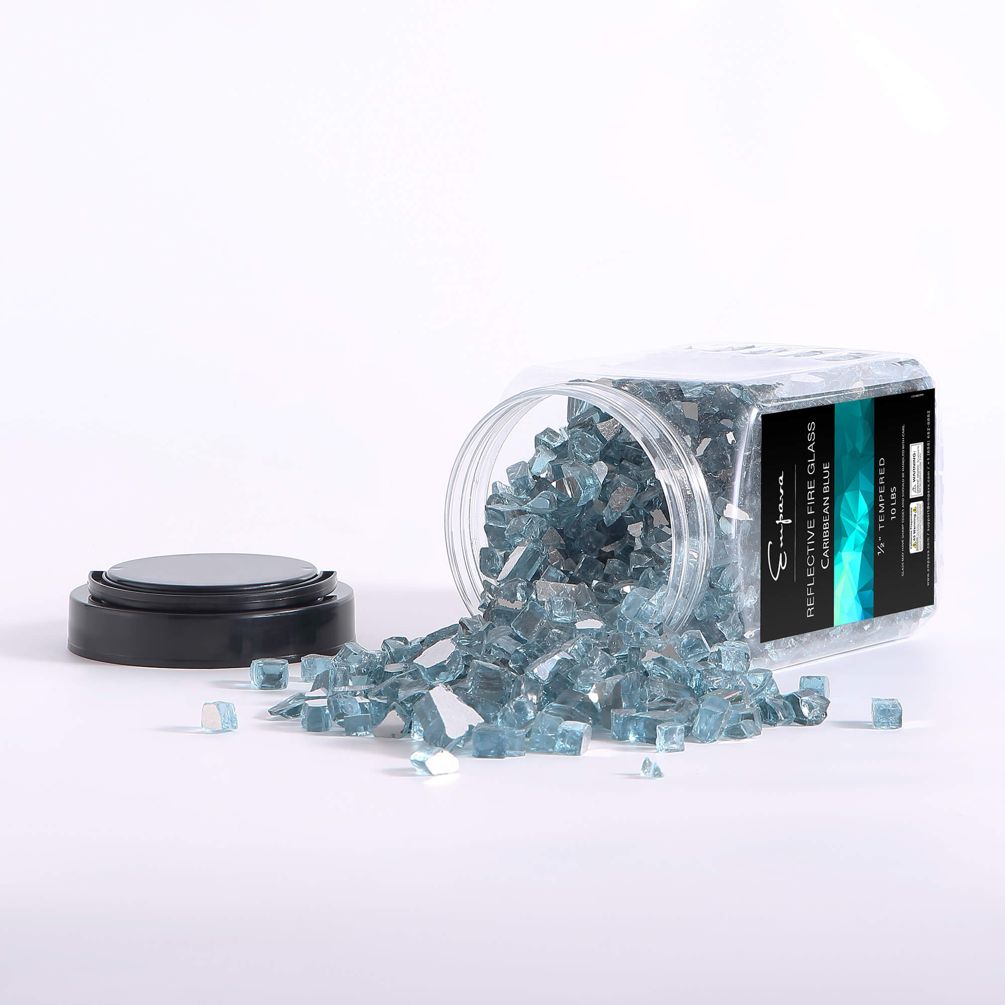 Empava Tempered Fire Glass in Carribean Blue (EMPV-2FG71) - Image 2