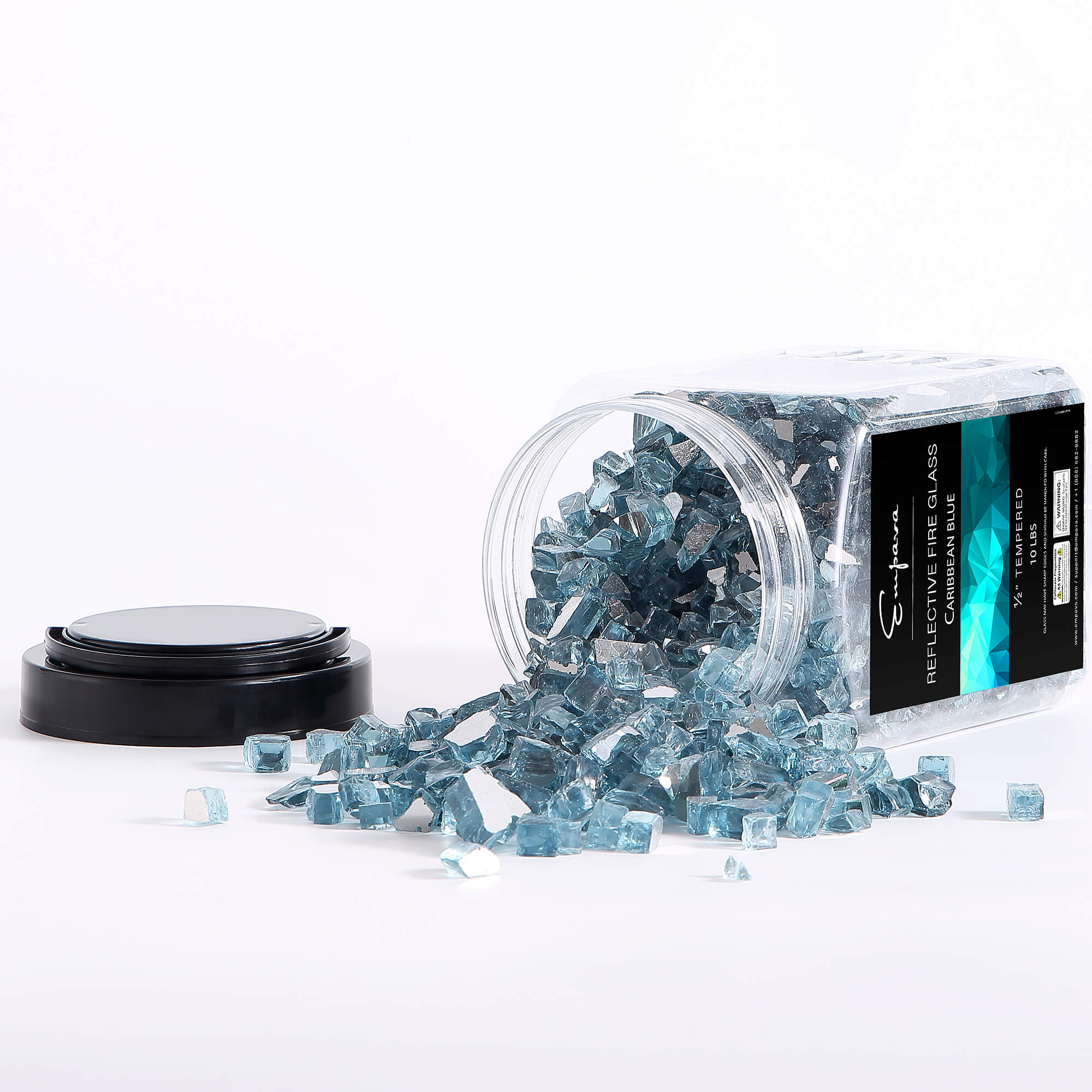 Empava Tempered Fire Glass in Carribean Blue (EMPV-2FG71) - Image 5