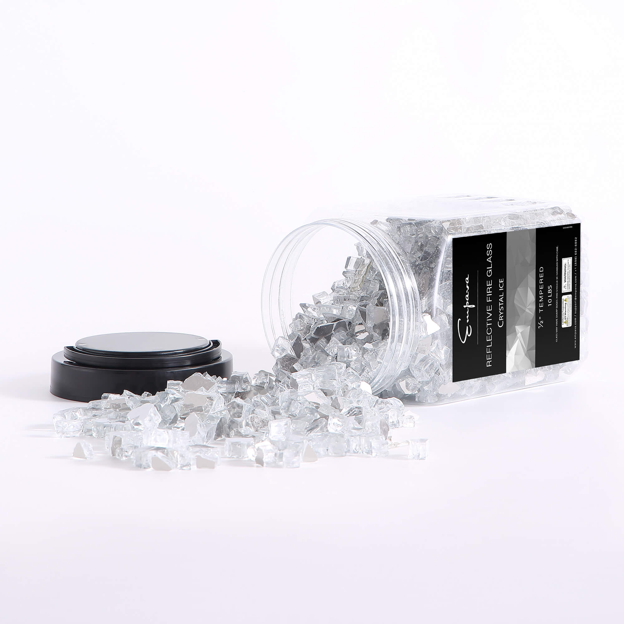 Empava Tempered Fire Glass in Crystal Ice (EMPV-2FG75) - Image 2