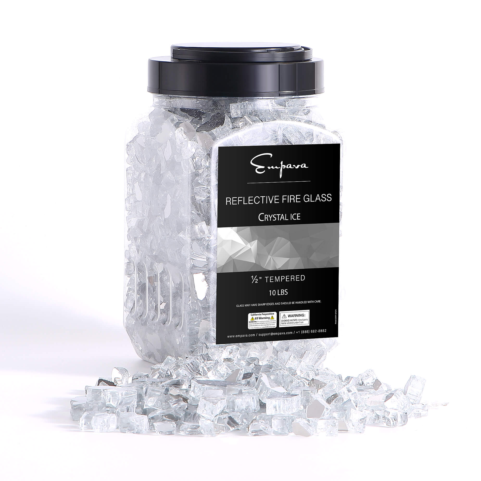 Empava Tempered Fire Glass in Crystal Ice (EMPV-2FG75) - Image 4