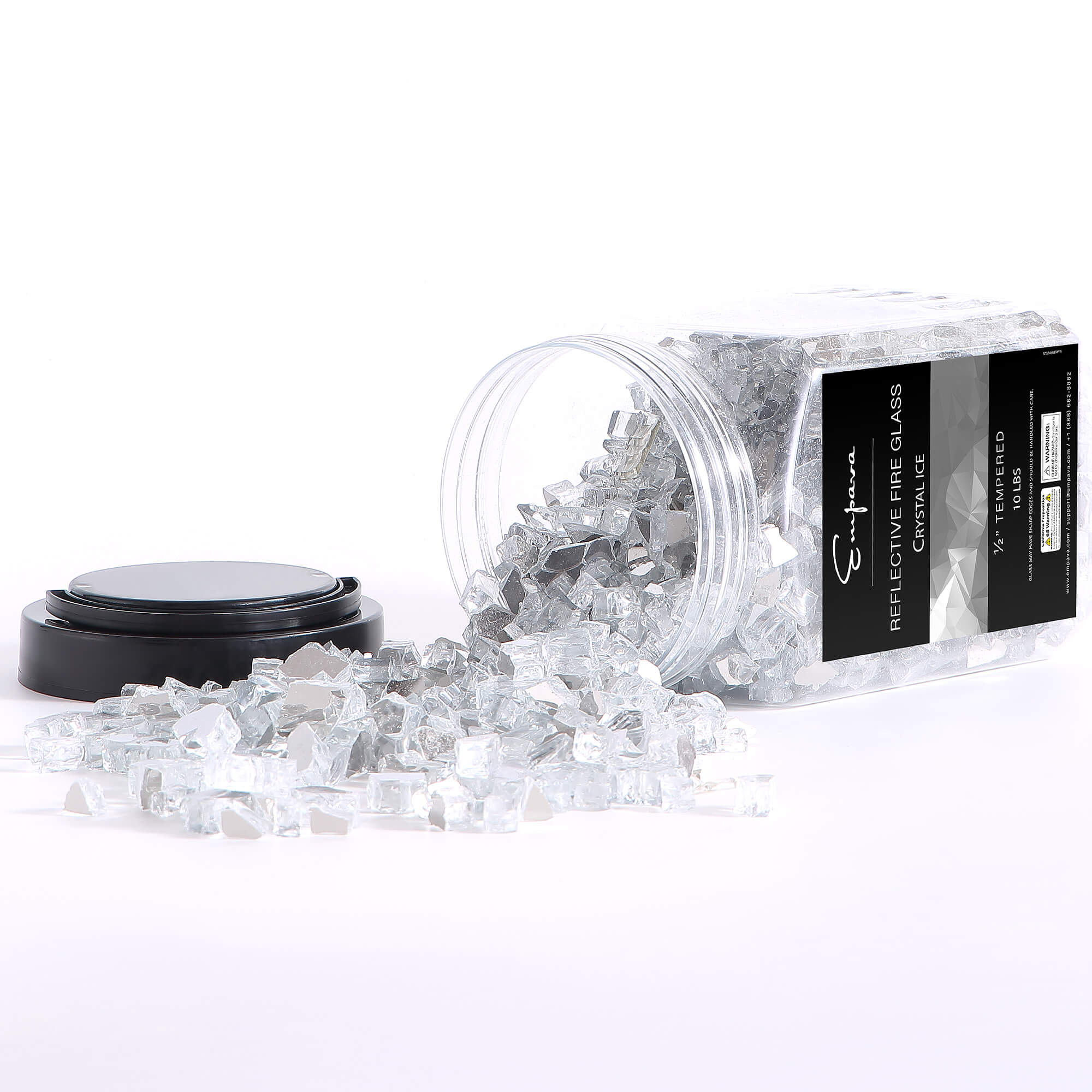 Empava Tempered Fire Glass in Crystal Ice (EMPV-2FG75) - Image 5