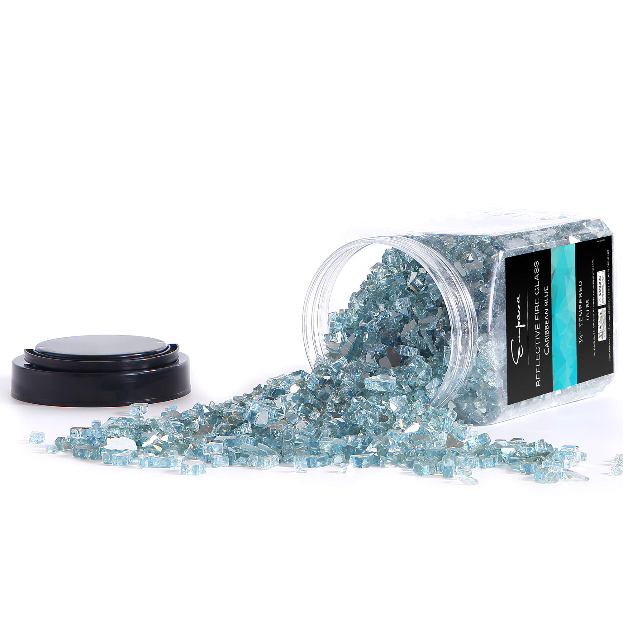 Empava Tempered Fire Glass in Carribean Blue (EMPV-4FG78) - Image 2