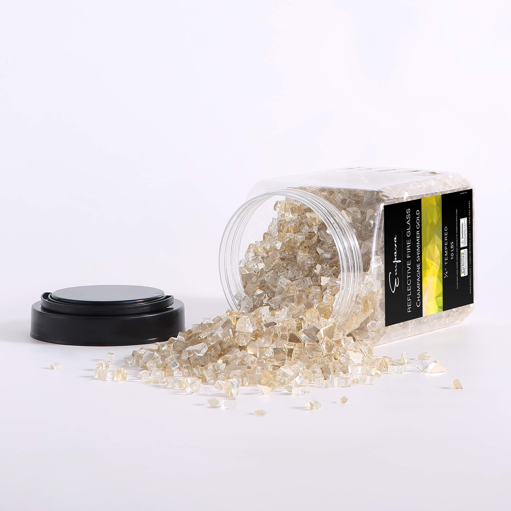 Empava Tempered Fire Glass in Champagne Shimmer Gold (EMPV-4FG83) - Image 2