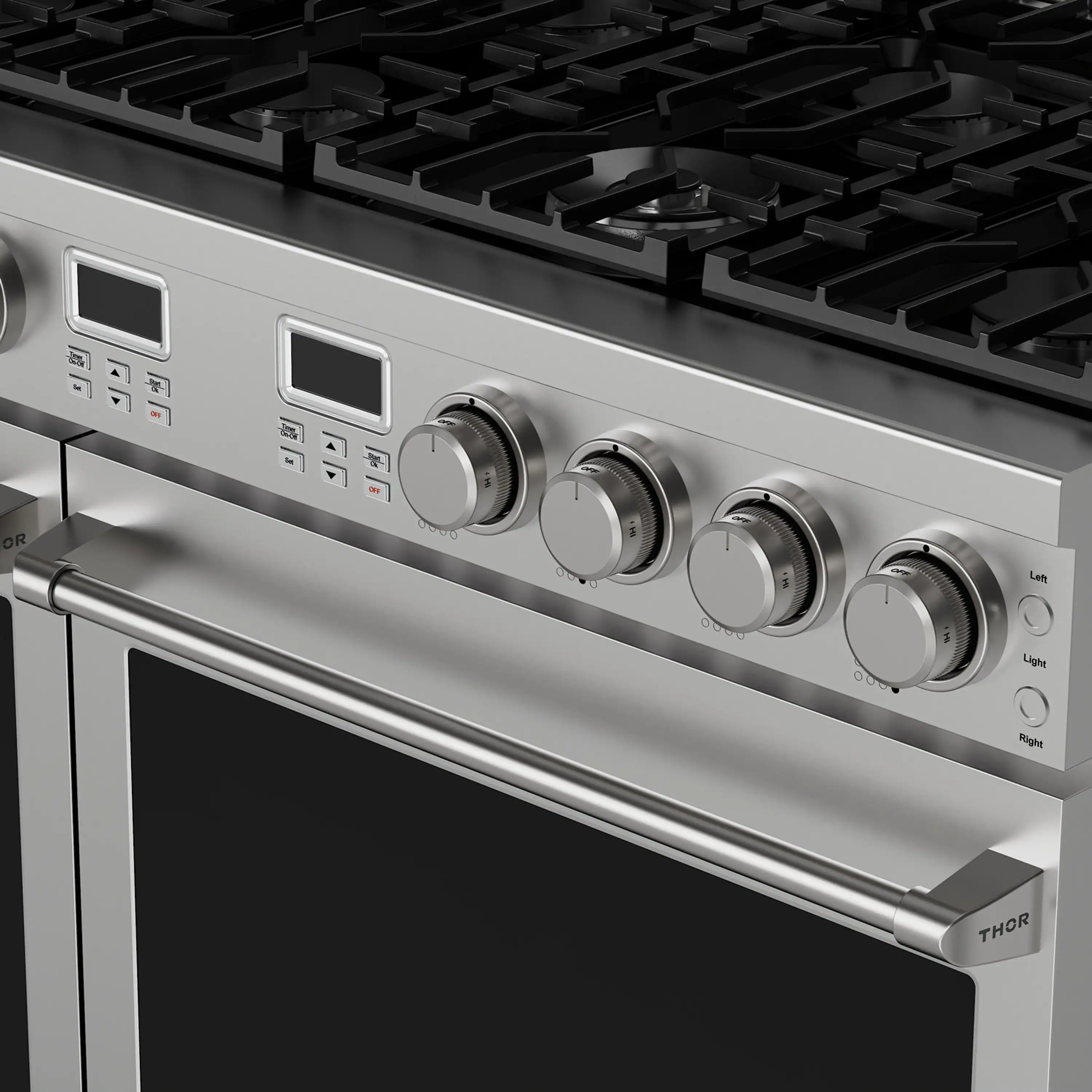 Thor Kitchen A-Series 2-Piece Appliance Package - 48-Inch Gas Range and Pro-Style Wall Mount Range Hood in Stainless Steel - Image 12