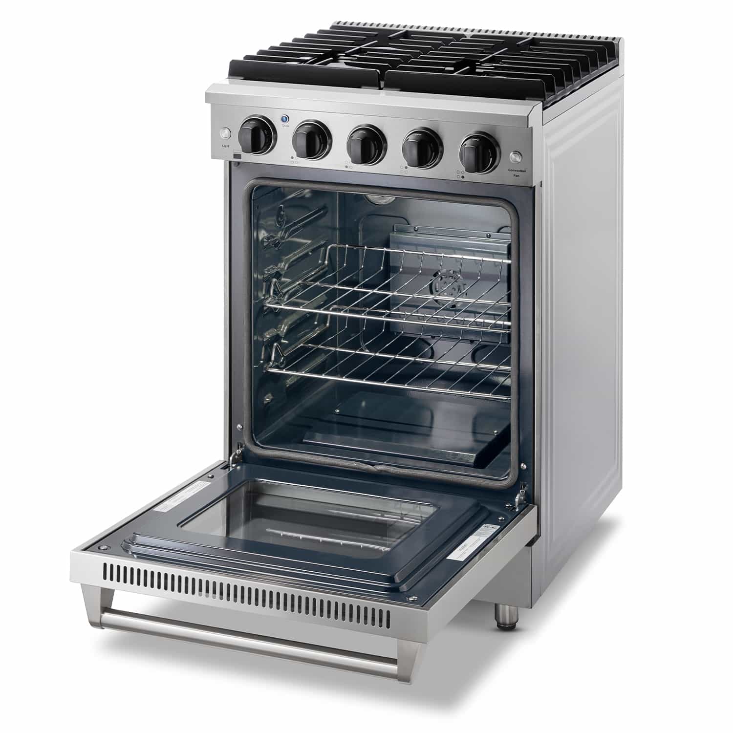 Thor Kitchen 24-Inch 3.7 Cu. Ft. Oven Propane Gas Range with in Stainless Steel (LRG2401ULP) - Image 4