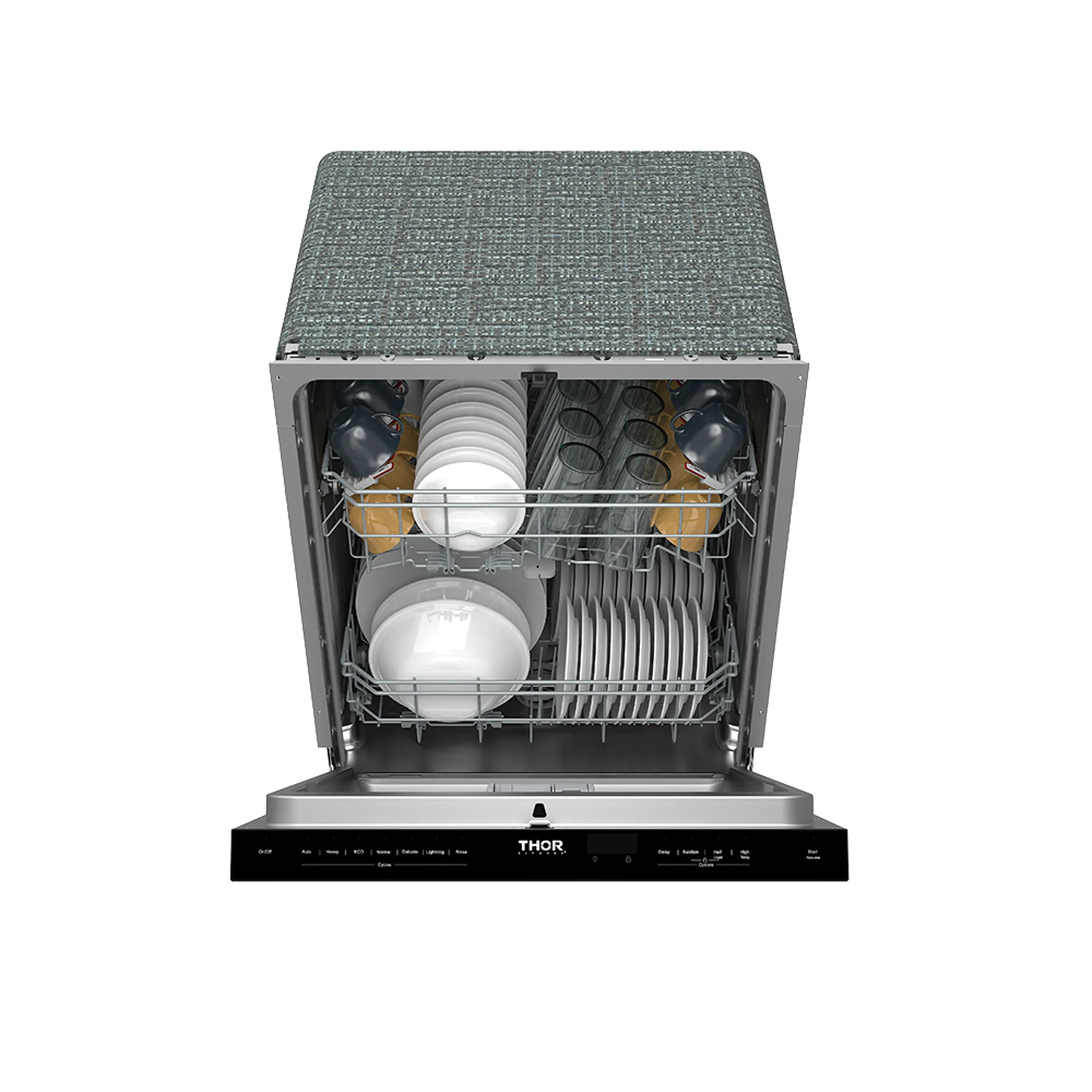 Thor Kitchen 24-Inch Built-In Dishwasher with 7 Cycles and Pocket Handle in Black (TDW24PTB) - Image 11