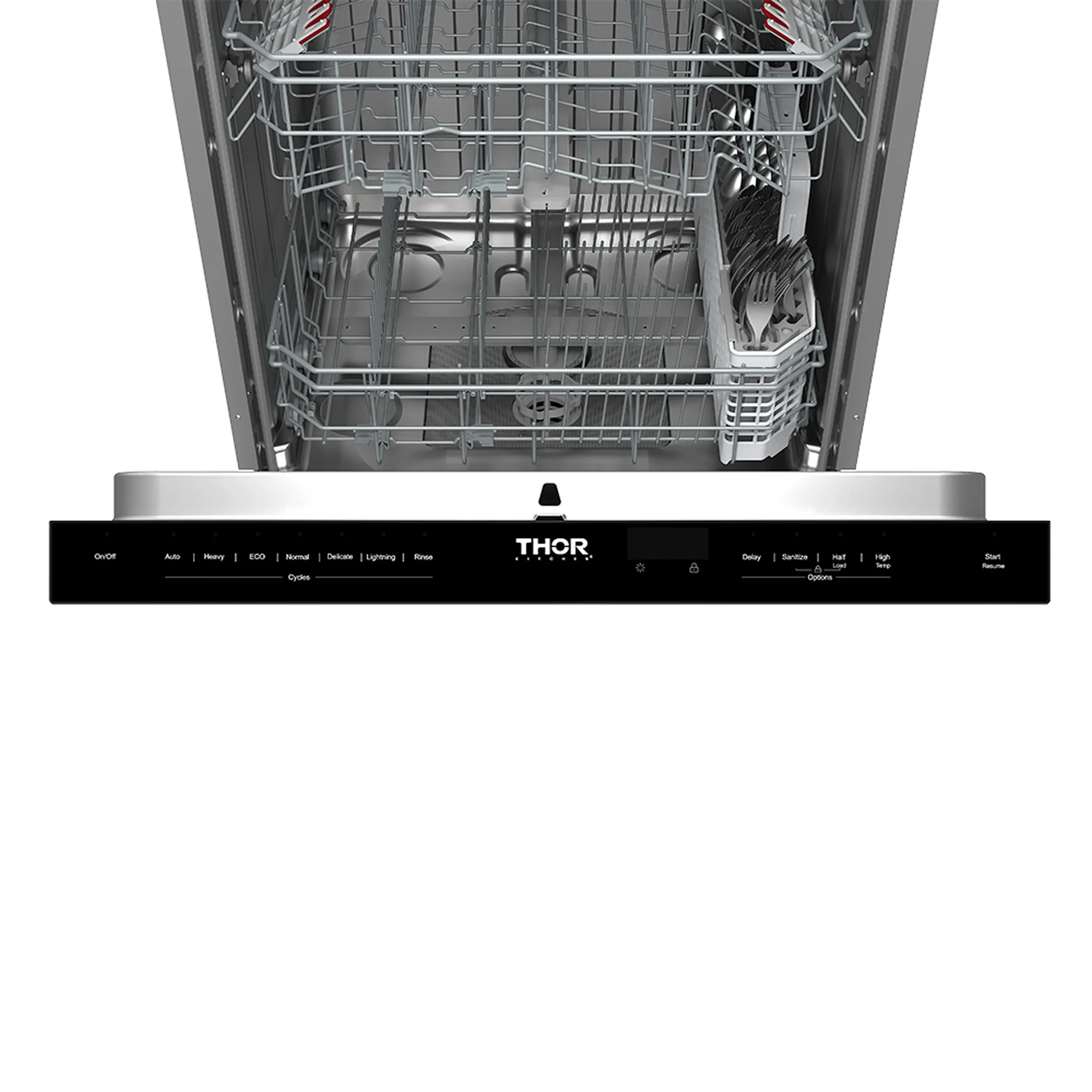 Thor Kitchen 24-Inch Built-In Dishwasher with 7 Cycles and Pocket Handle in Black (TDW24PTB) - Image 12
