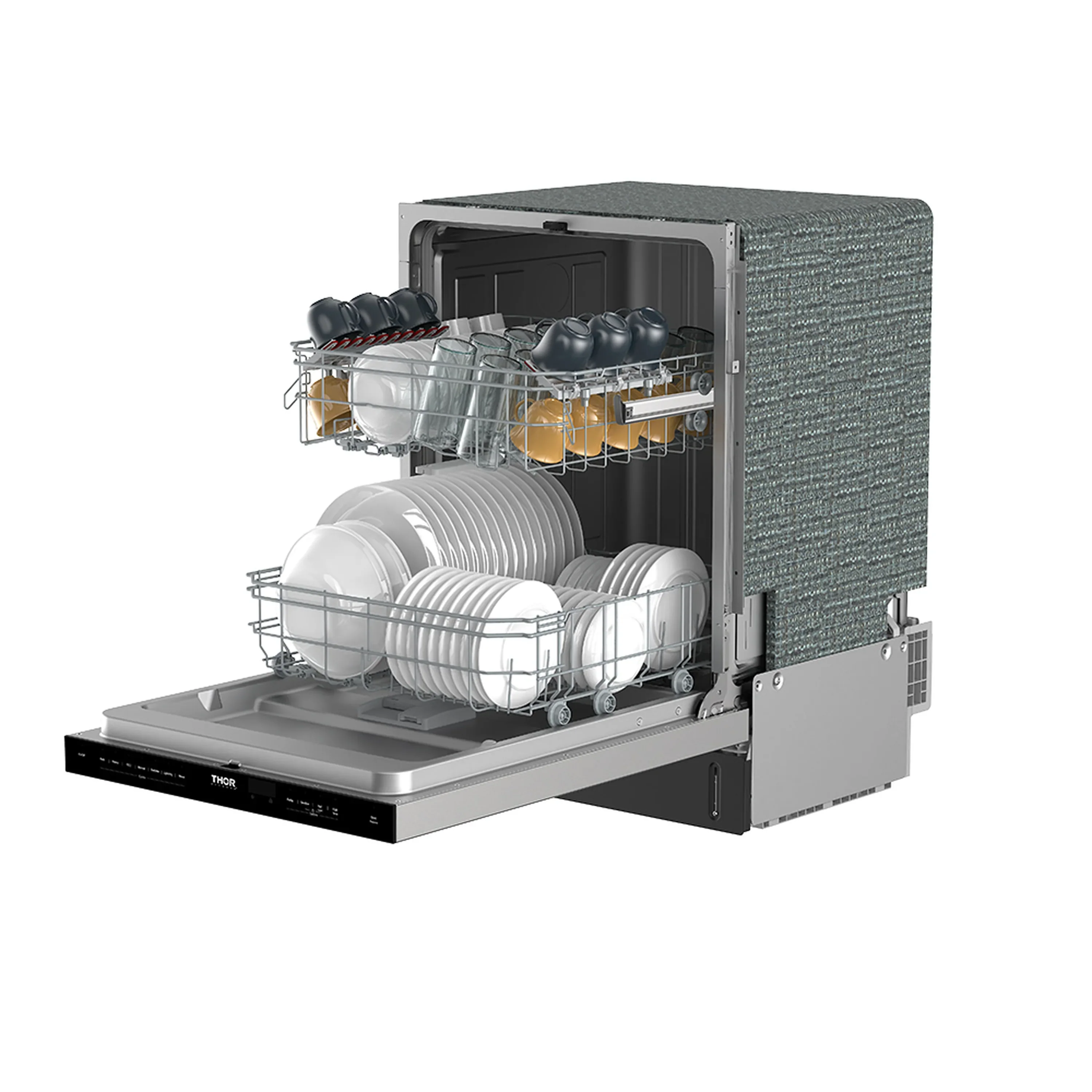 Thor Kitchen 24-Inch Built-In Dishwasher with 7 Cycles and Pocket Handle in Stainless Steel (TDW24PT) - Image 14
