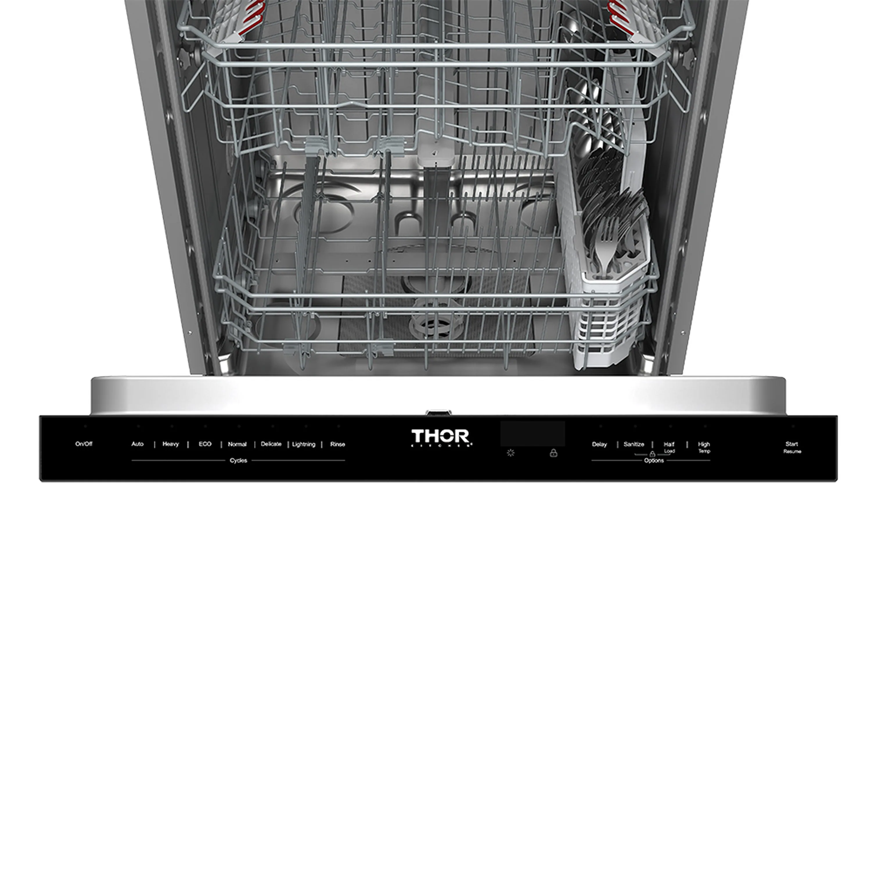 Thor Kitchen 24-Inch Built-In Dishwasher with 7 Cycles and Pocket Handle in Stainless Steel (TDW24PT) - Image 16