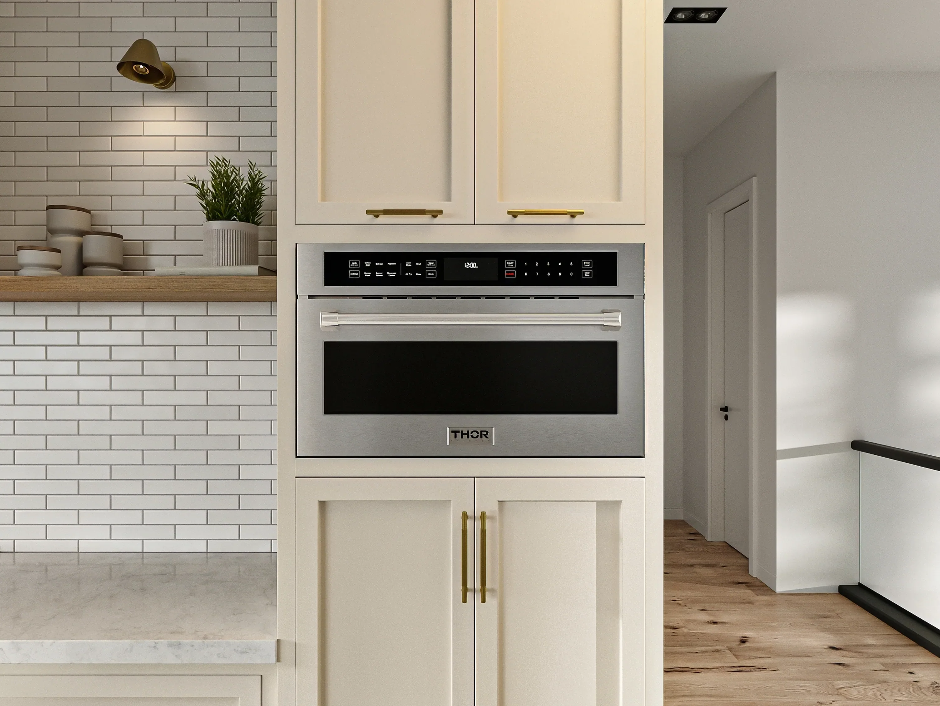 Thor Kitchen 2-Piece Appliance Package - 30-Inch Electric Wall Oven, and Microwave with Air Fryer in Stainless Steel - Image 14