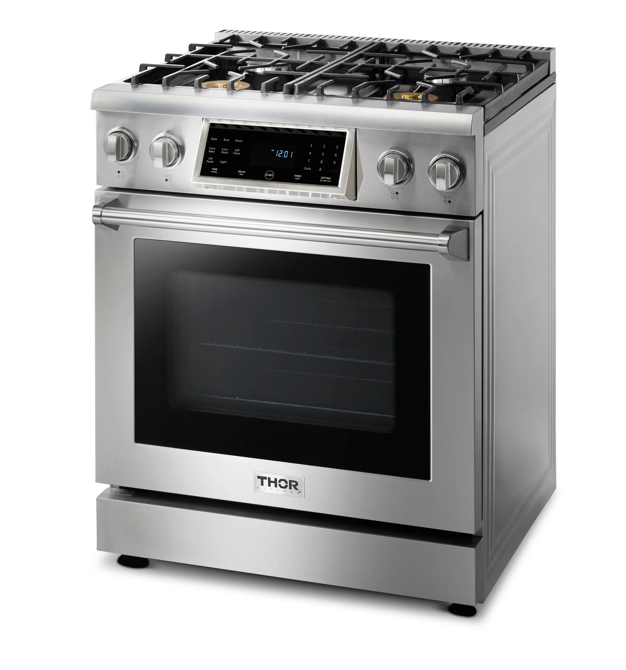Thor Kitchen 30" Propane Gas Range with 4.55 Cu. Ft. Self-Cleaning Oven and Tilt Panel in Stainless Steel (TRG3001LP) - Image 3
