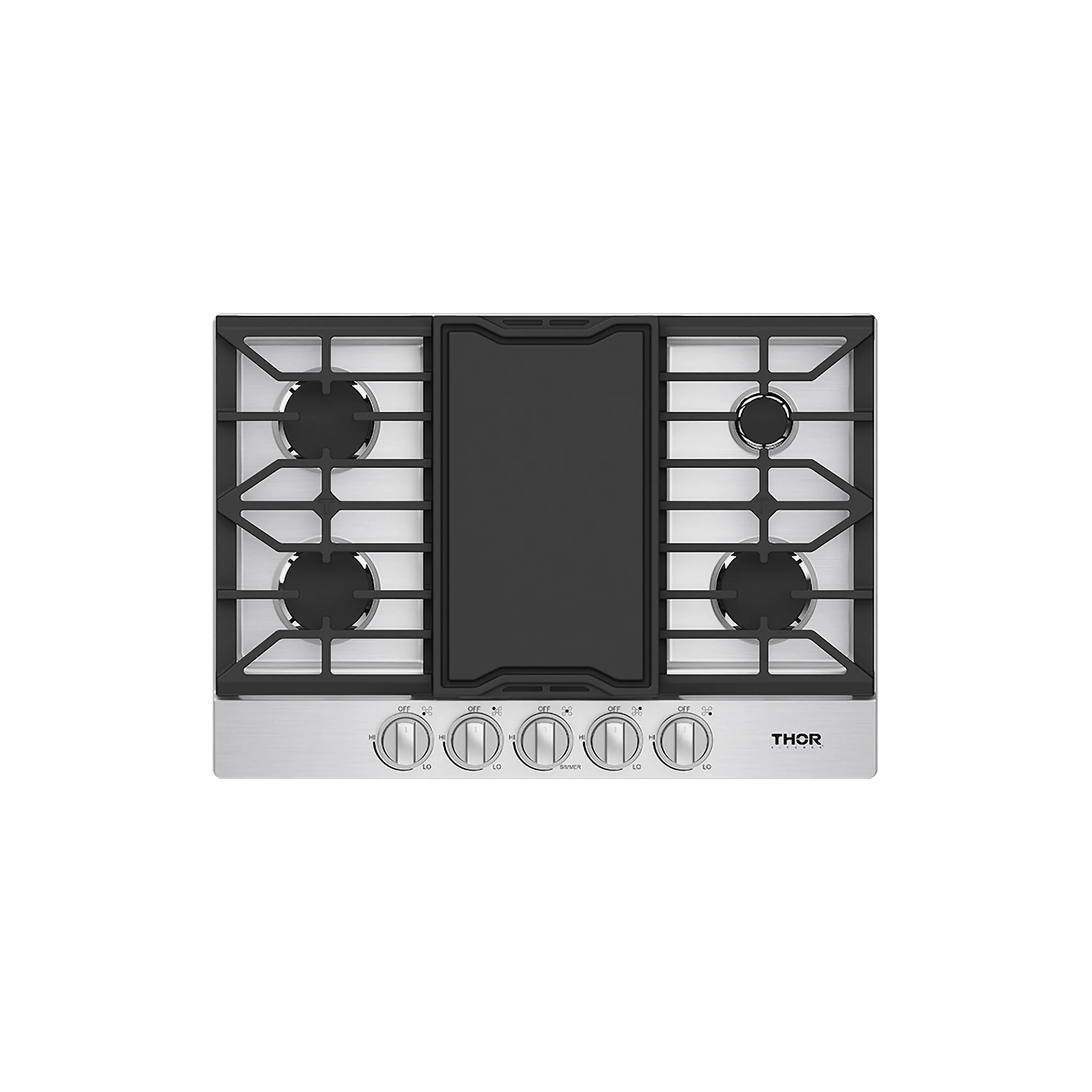 Thor Kitchen 30-Inch Professional Natural Gas Cooktop with Stainless Steel Knobs (TGC30F) - Image 3