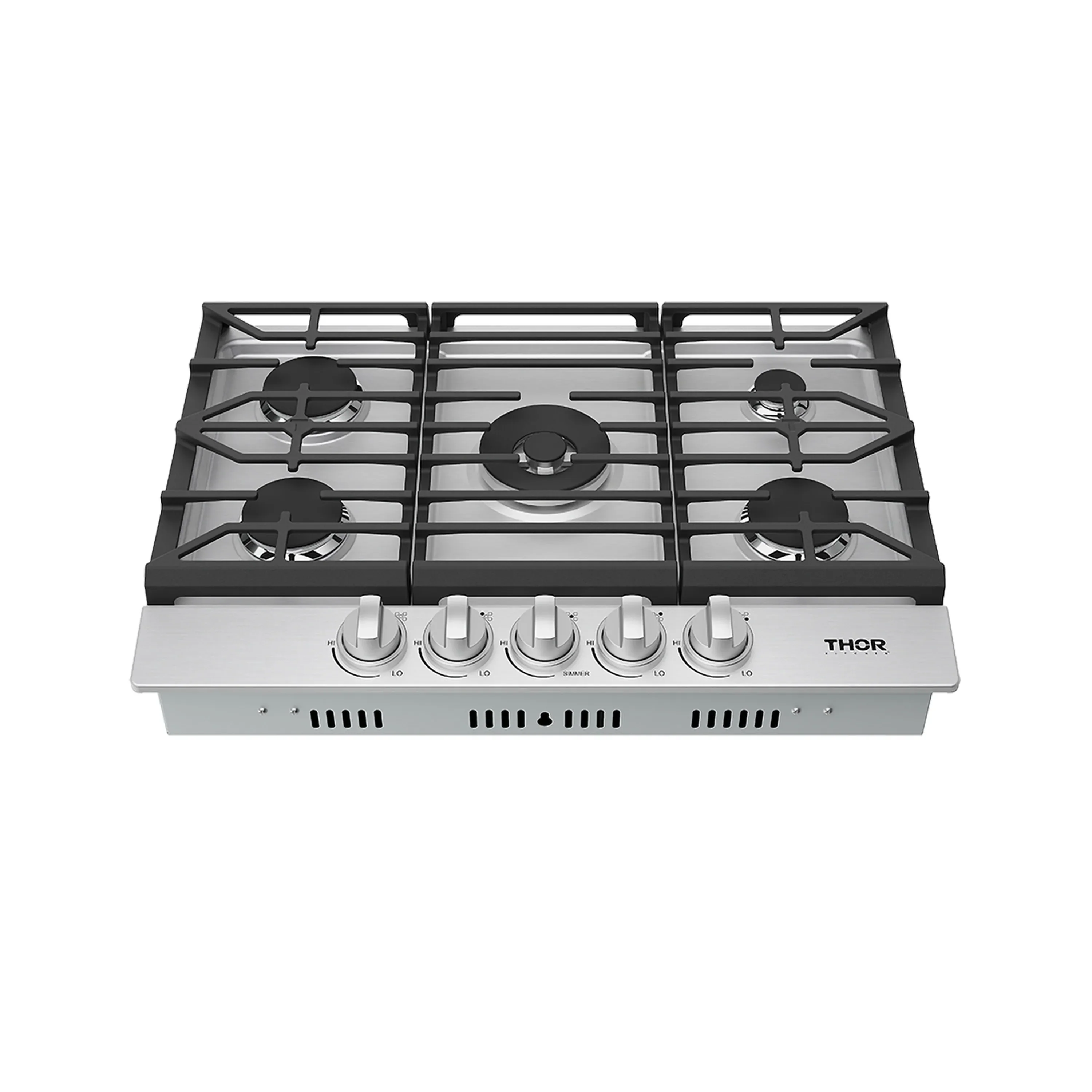 Thor Kitchen 30-Inch Professional Natural Gas Cooktop with Stainless Steel Knobs (TGC30F) - Image 4