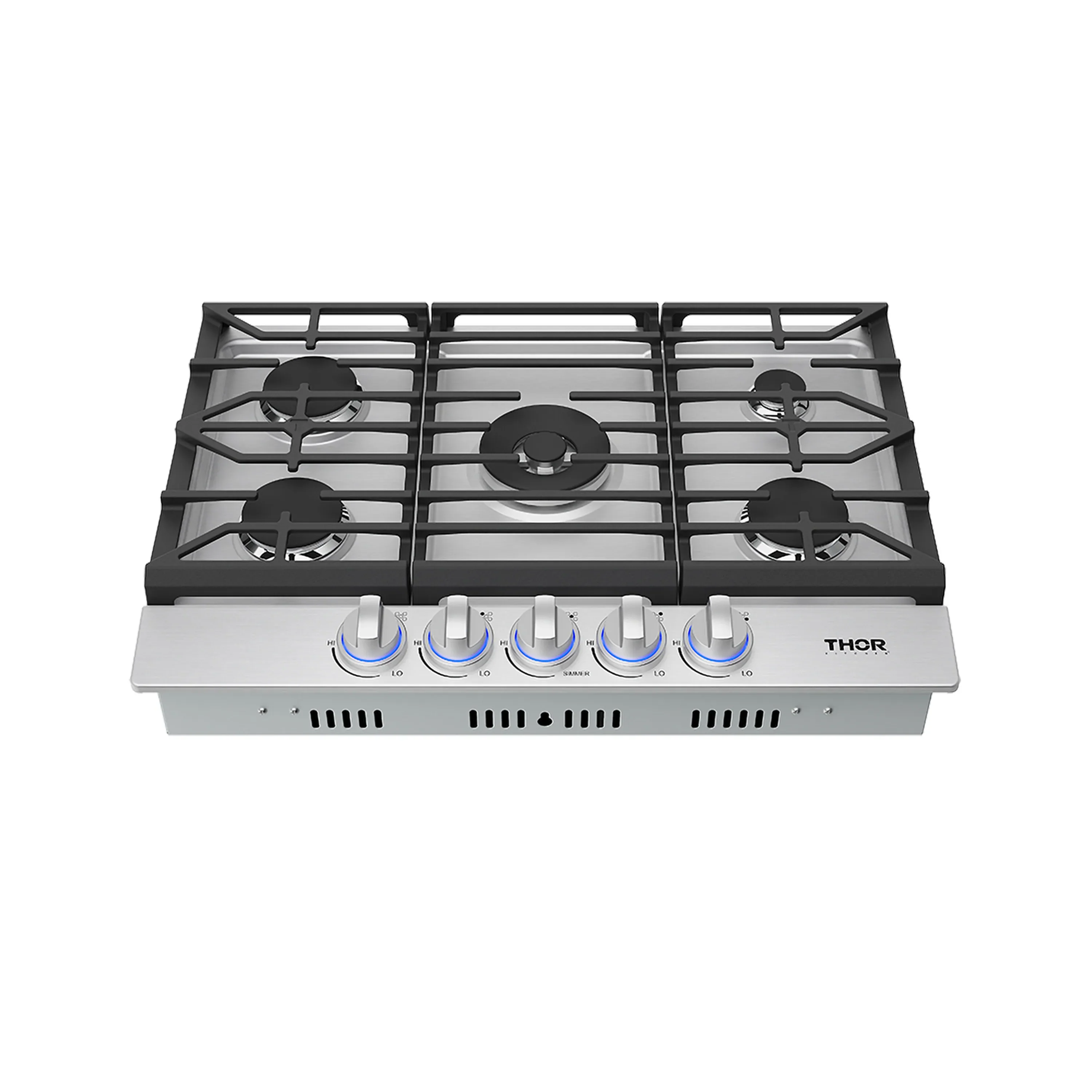 Thor Kitchen 30-Inch Professional Natural Gas Cooktop with Stainless Steel Knobs (TGC30F) - Image 5