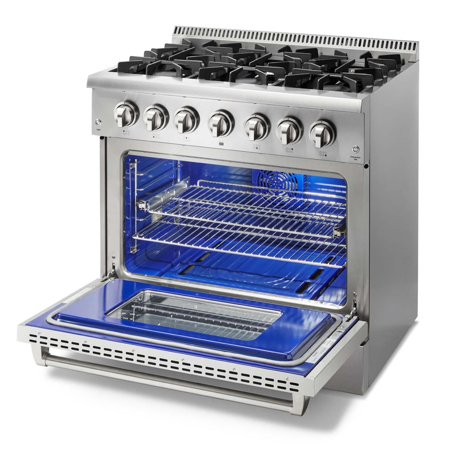 Thor Kitchen 36-Inch 5.2 Cu. Ft. Oven Dual Fuel Range with Propane Gas Cooktop in Stainless Steel (HRD3606ULP) - Image 7