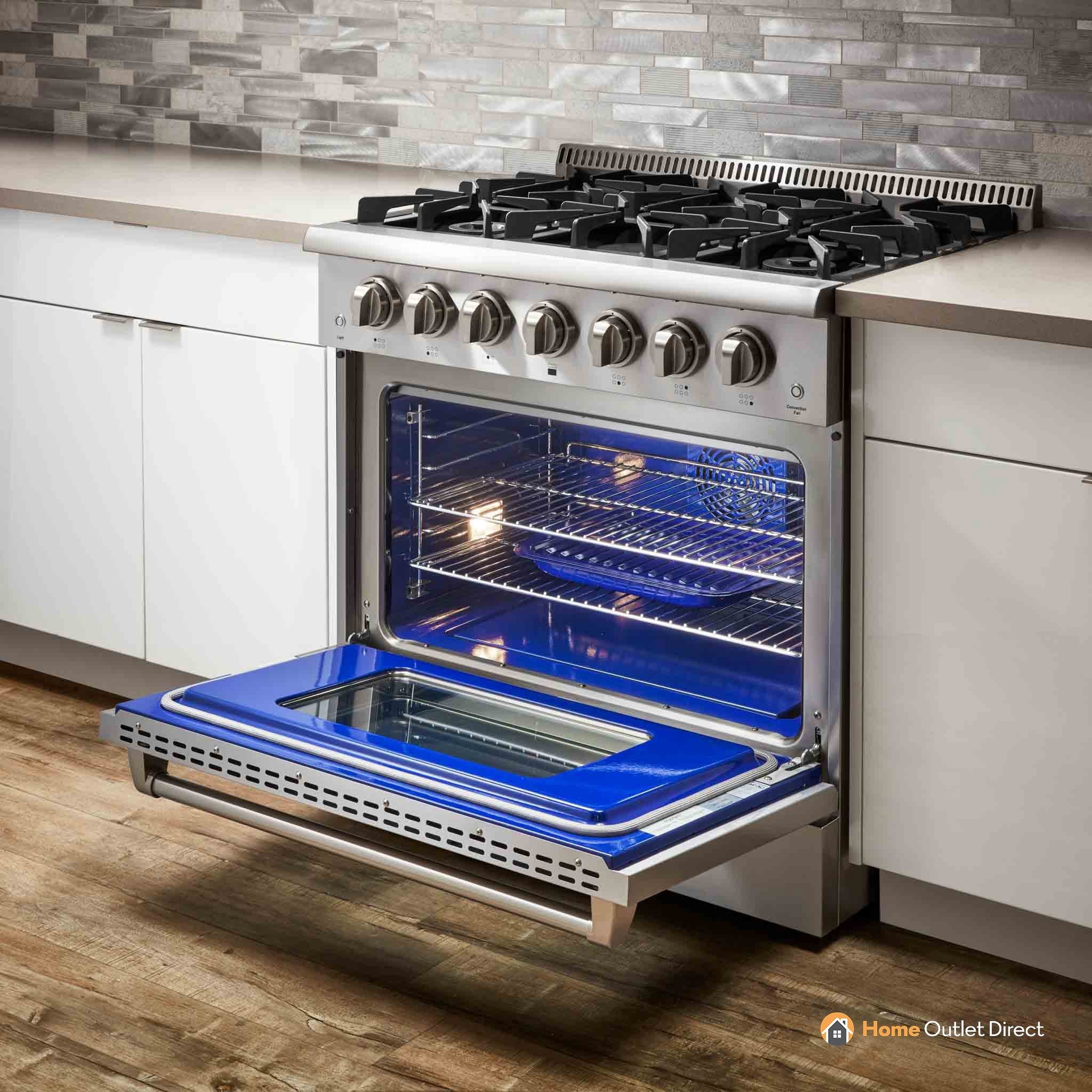 Thor Kitchen 36-Inch 5.2 Cu. Ft. Professional Propane Gas Range with in Stainless Steel (HRG3618ULP) - Image 3