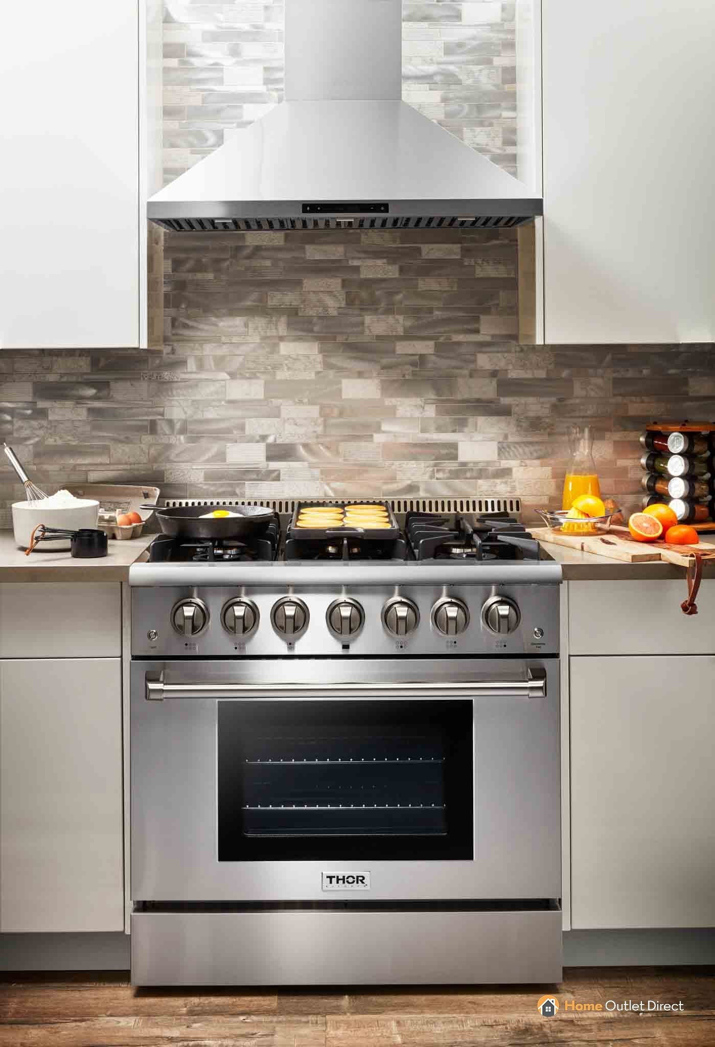 Thor Kitchen 36-Inch 5.2 Cu. Ft. Professional Propane Gas Range with in Stainless Steel (HRG3618ULP) - Image 8