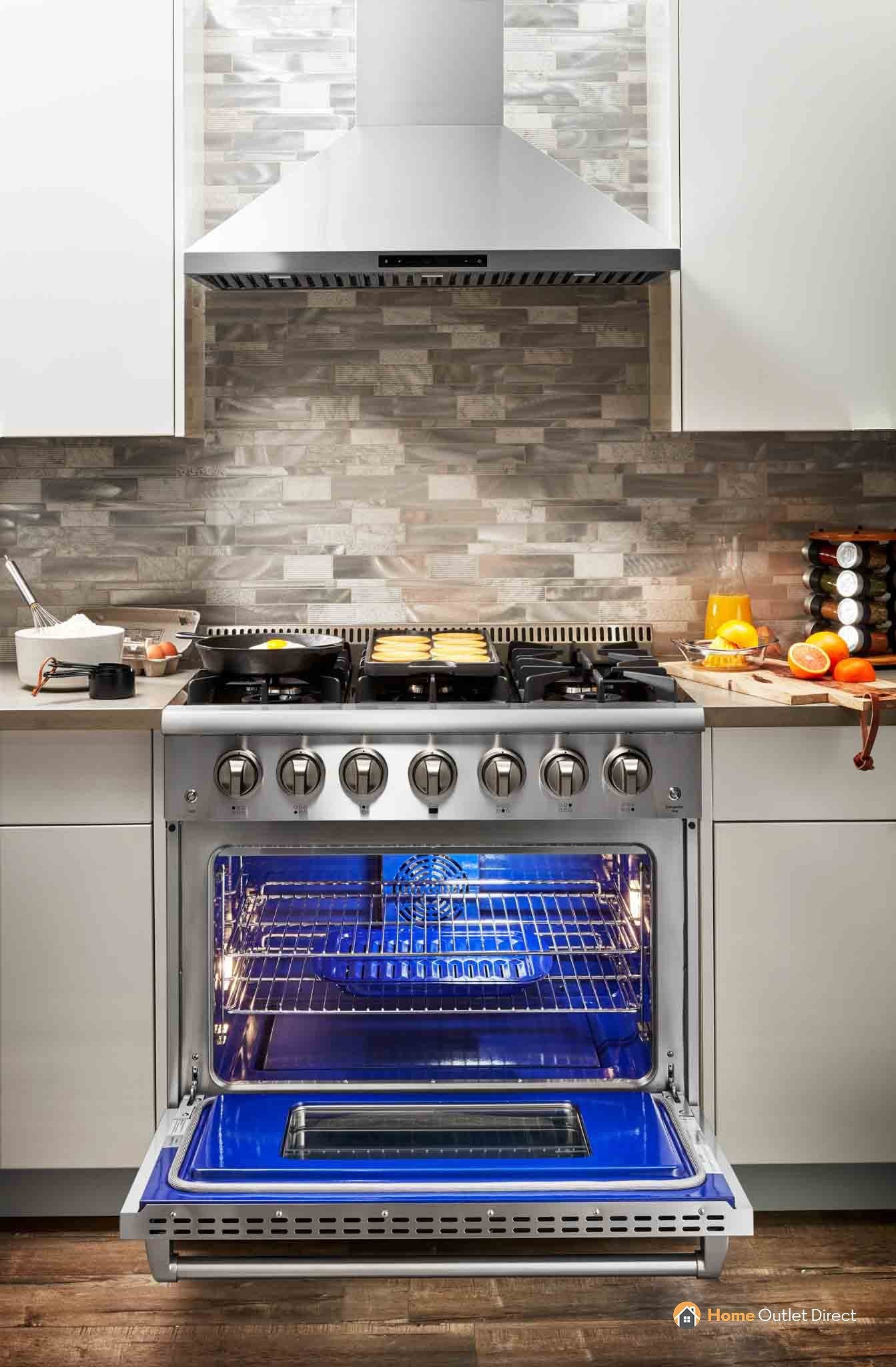 Thor Kitchen 36-Inch 5.2 Cu. Ft. Professional Propane Gas Range with in Stainless Steel (HRG3618ULP) - Image 9