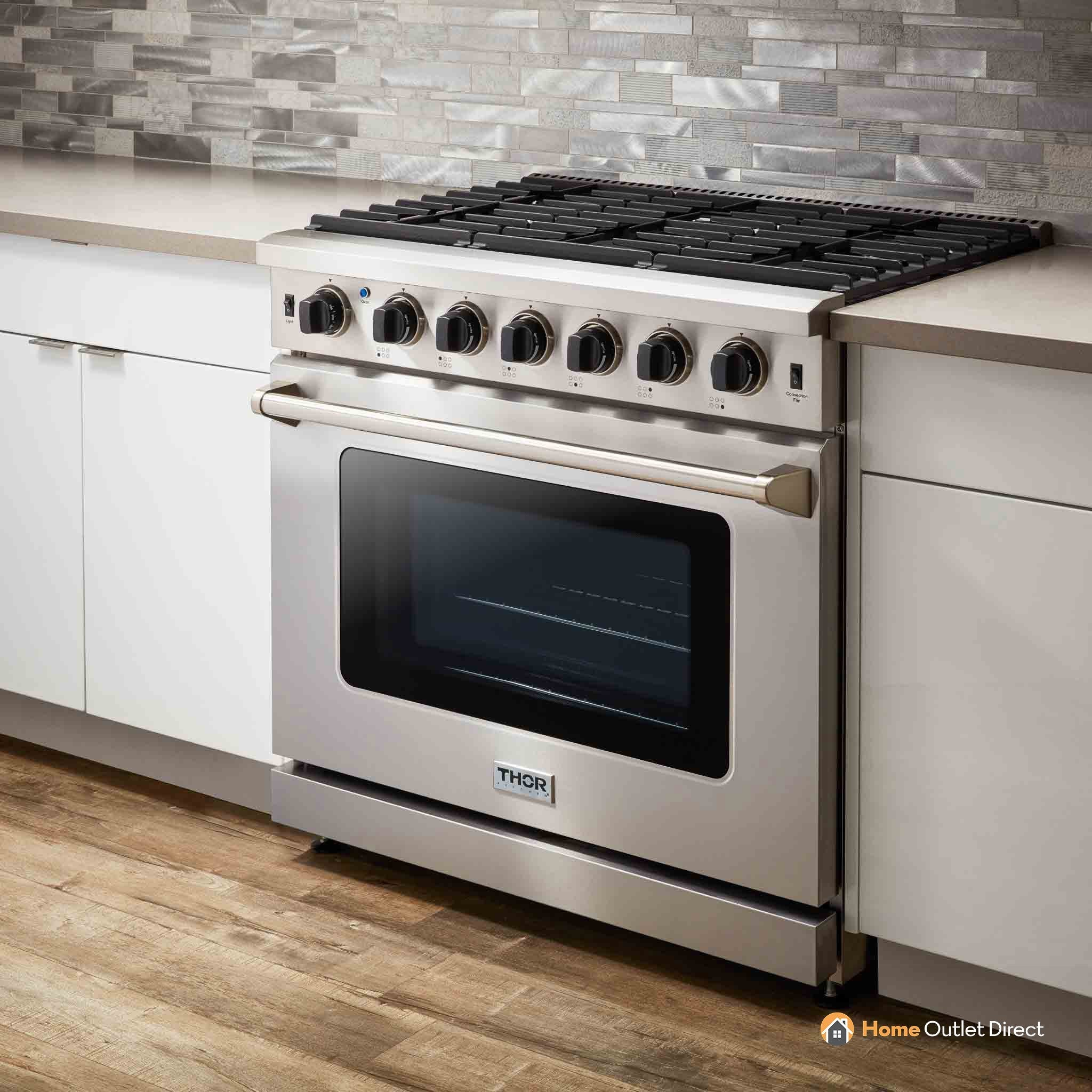 Thor Kitchen 36-Inch Propane Gas Range with 6.0 Cu. Ft. Oven in Stainless Steel (LRG3601ULP) - Image 9