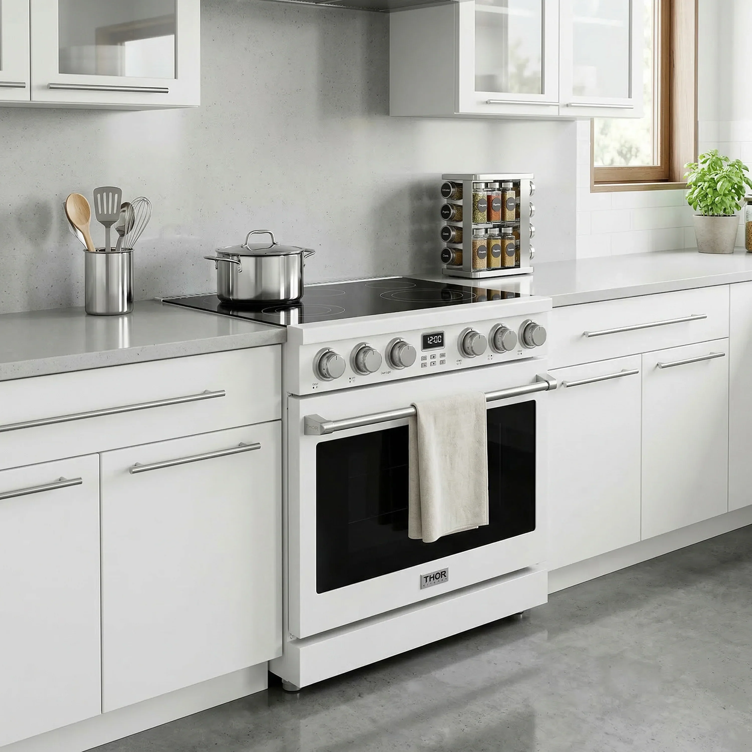 Thor Kitchen 36-Inch Electric Range with 6.0 cu. ft. Convection Oven in White (ARE36W) - Image 3