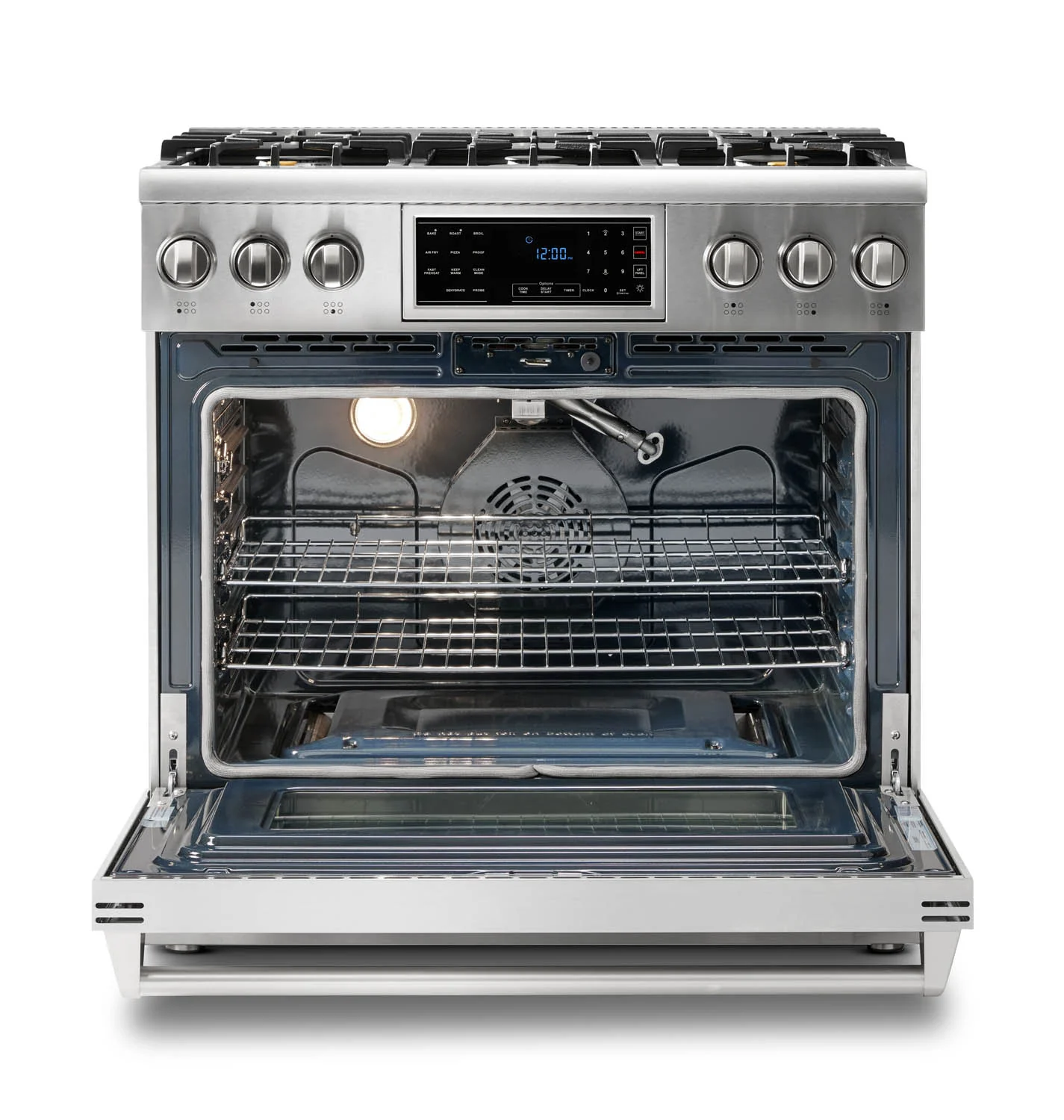 Thor Kitchen 36-Inch Propane Gas Range with 6.0 Cu. Ft. Self-Cleaning Oven, Air Fryer, Tilt Panel in Stainless Steel (TRG3601LP) - Image 4