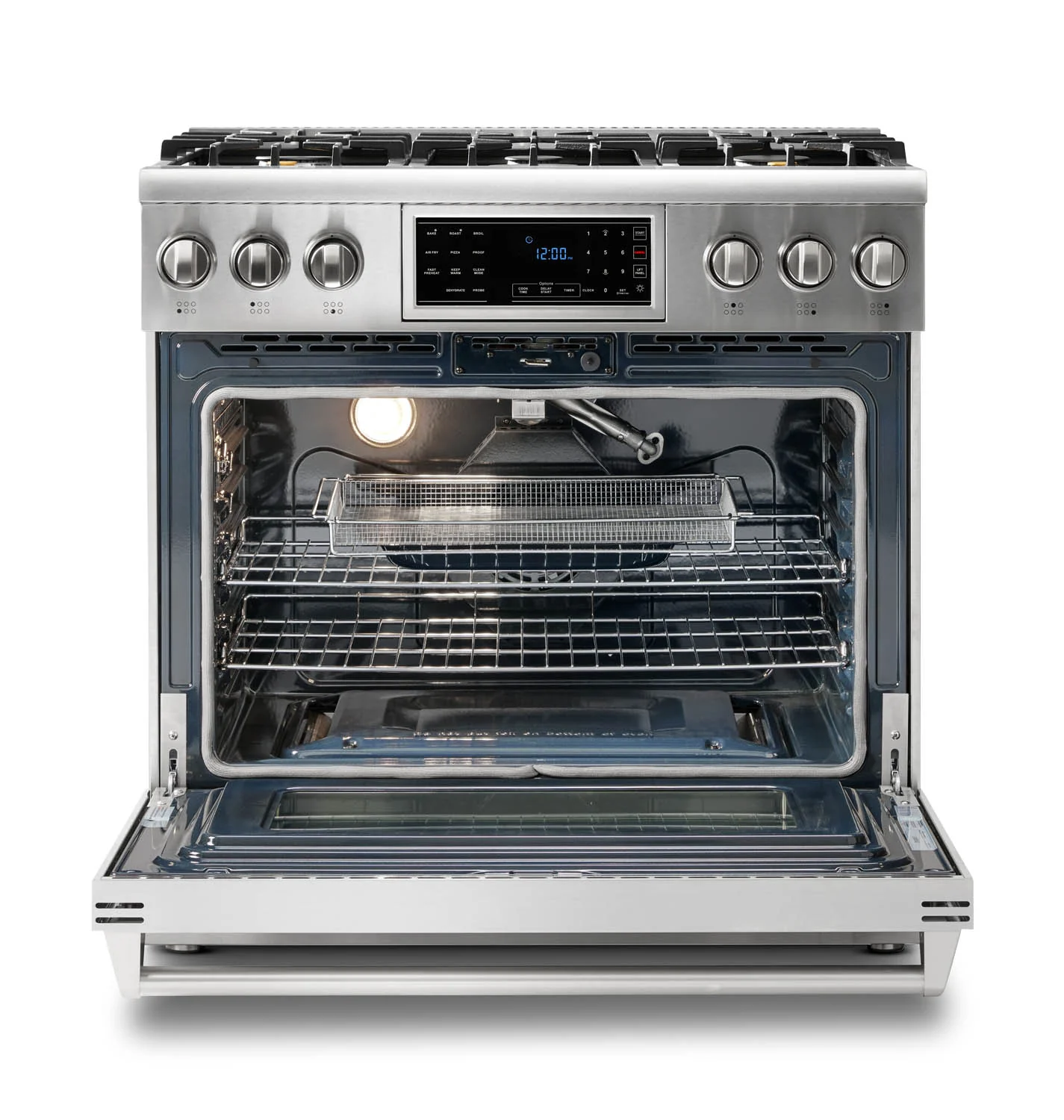 Thor Kitchen 36-Inch Propane Gas Range with 6.0 Cu. Ft. Self-Cleaning Oven, Air Fryer, Tilt Panel in Stainless Steel (TRG3601LP) - Image 5