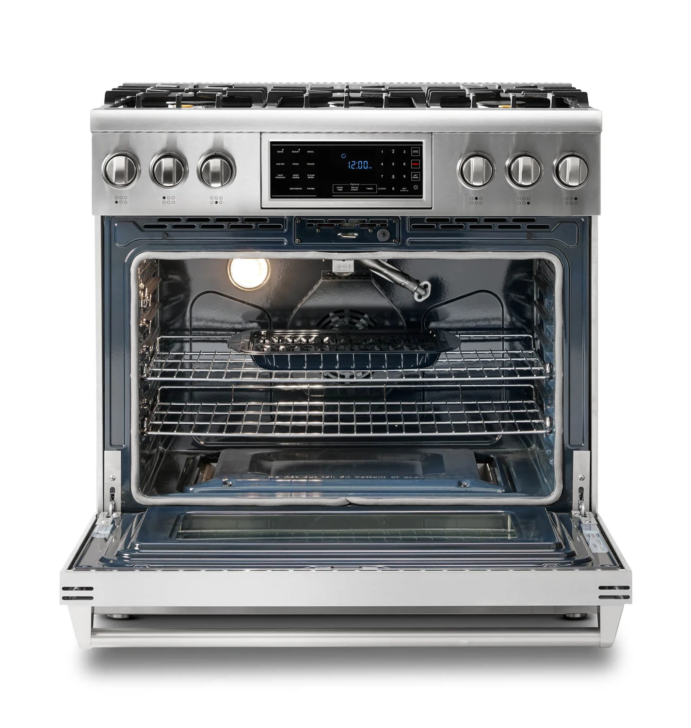 Thor Kitchen 36-Inch Propane Gas Range with 6.0 Cu. Ft. Self-Cleaning Oven, Air Fryer, Tilt Panel in Stainless Steel (TRG3601LP) - Image 6