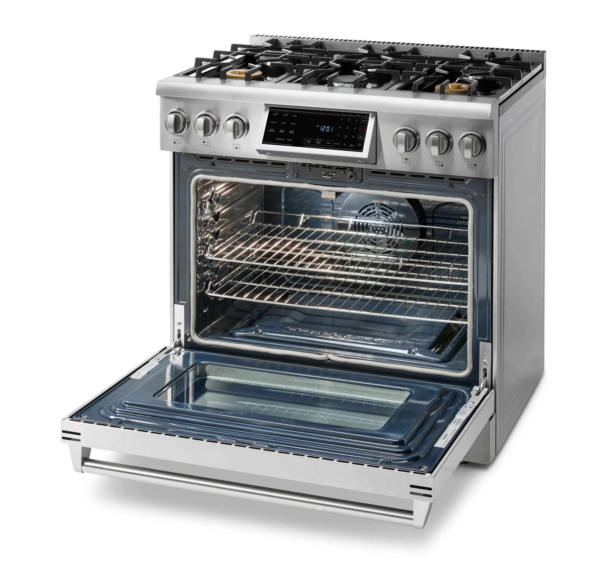 Thor Kitchen 36-Inch Propane Gas Range with 6.0 Cu. Ft. Self-Cleaning Oven, Air Fryer, Tilt Panel in Stainless Steel (TRG3601LP) - Image 7
