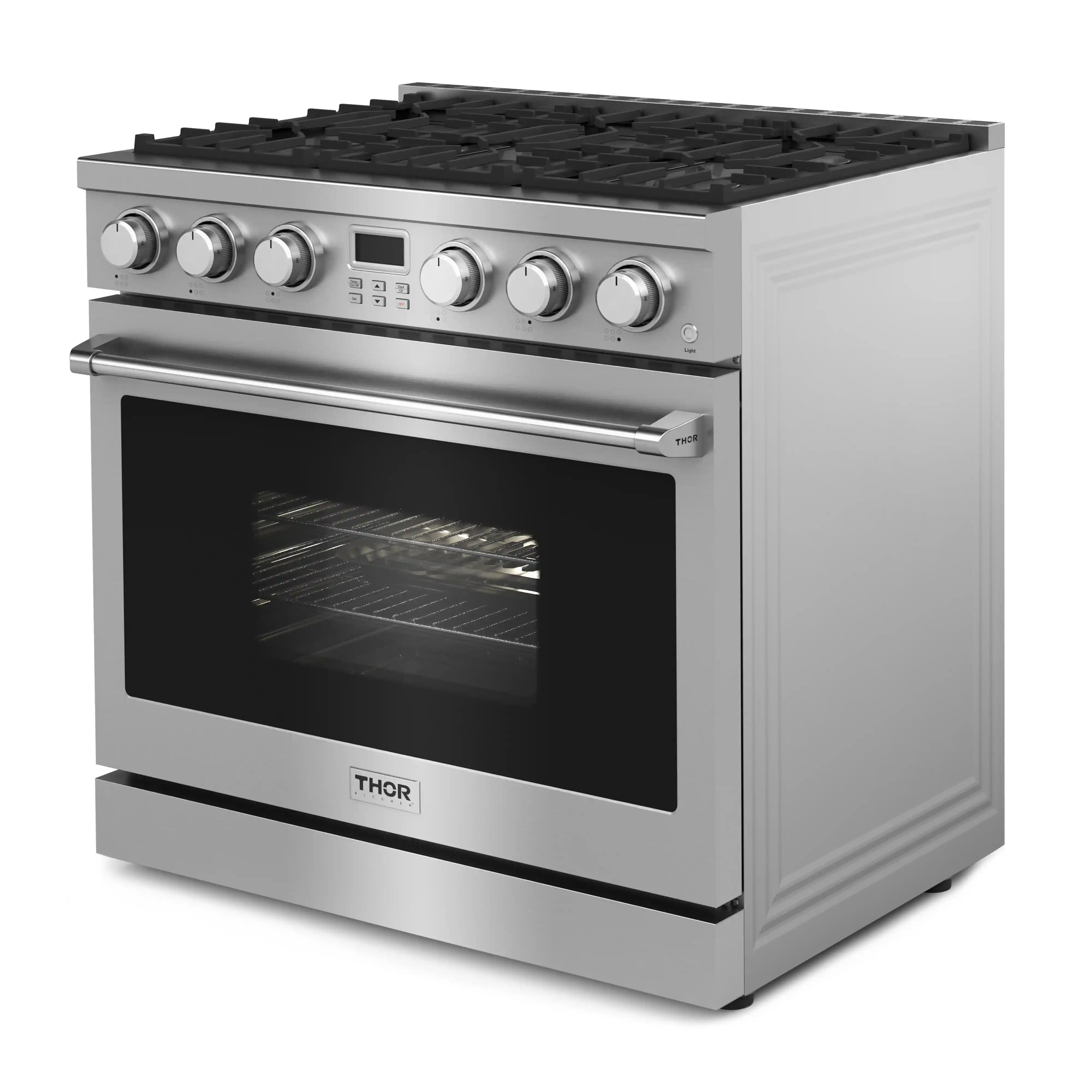 Thor Kitchen 36-Inch Natural Gas Range with 6 Burners, 6.0 cu. ft. Convection Oven in Stainless Steel (ARG36) - Image 3