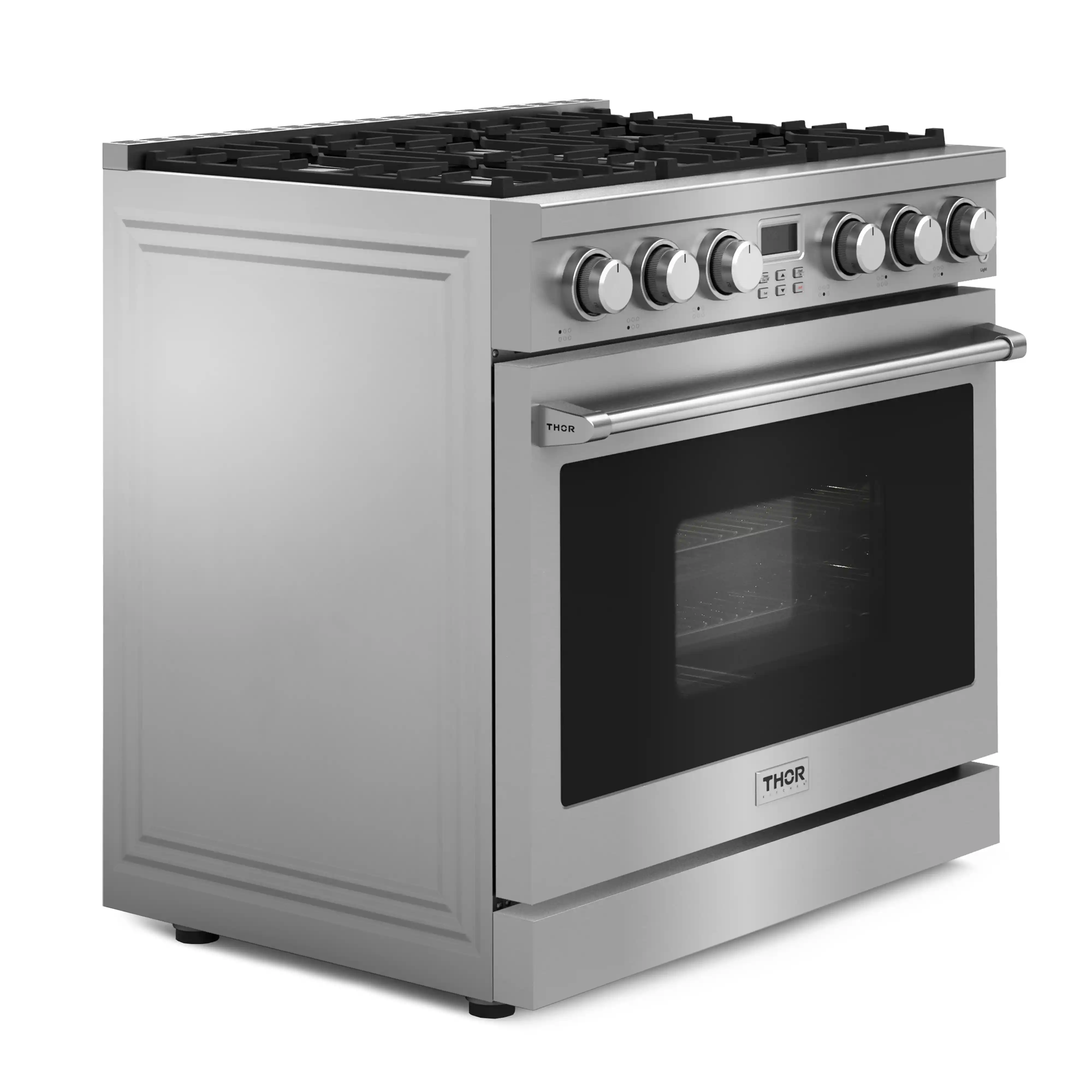 Thor Kitchen 36-Inch Natural Gas Range with 6 Burners, 6.0 cu. ft. Convection Oven in Stainless Steel (ARG36) - Image 5