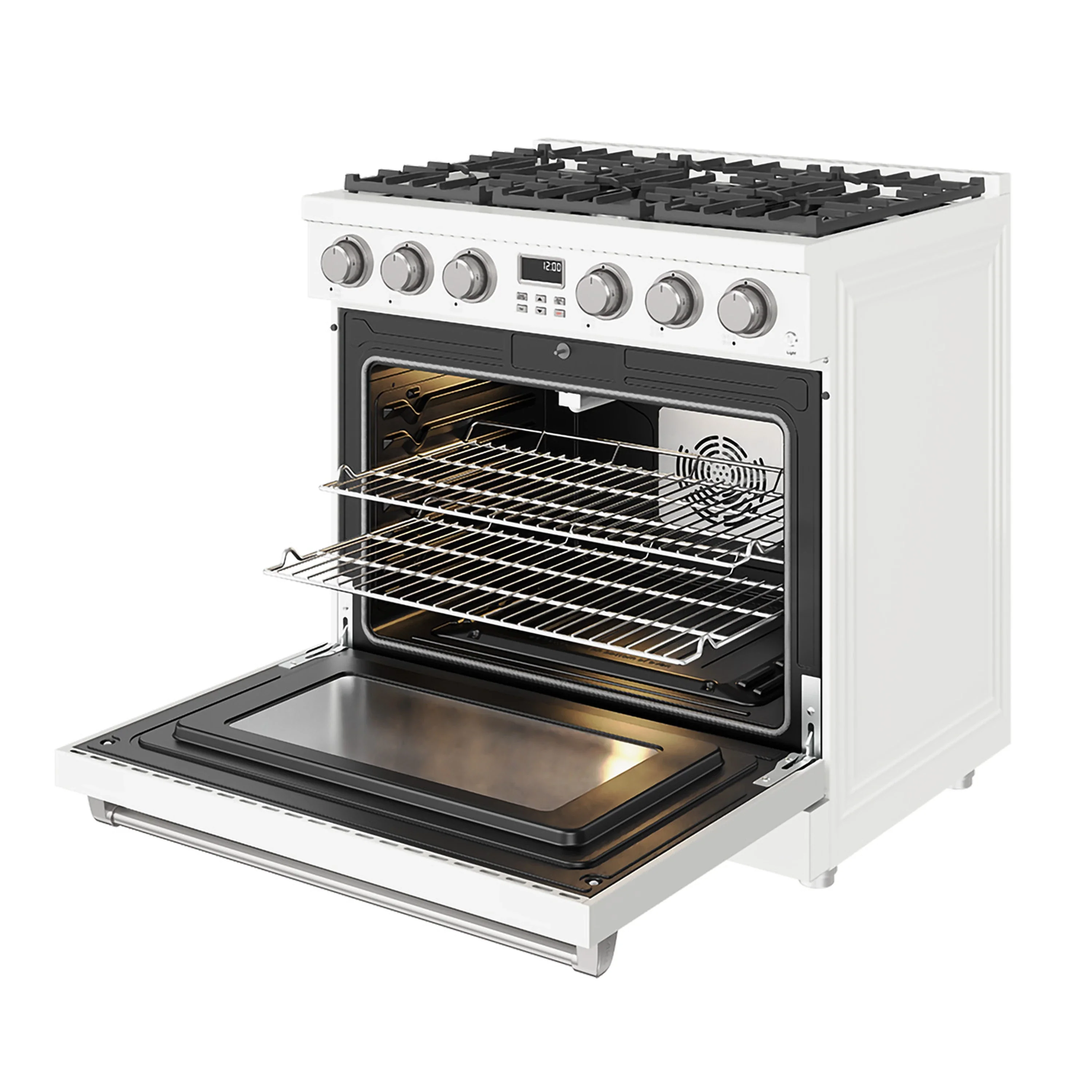 Thor Kitchen 36-Inch Propane Gas Range with 6 Burners, 6.0 cu. ft. Convection Oven in White (ARG36WLP) - Image 6