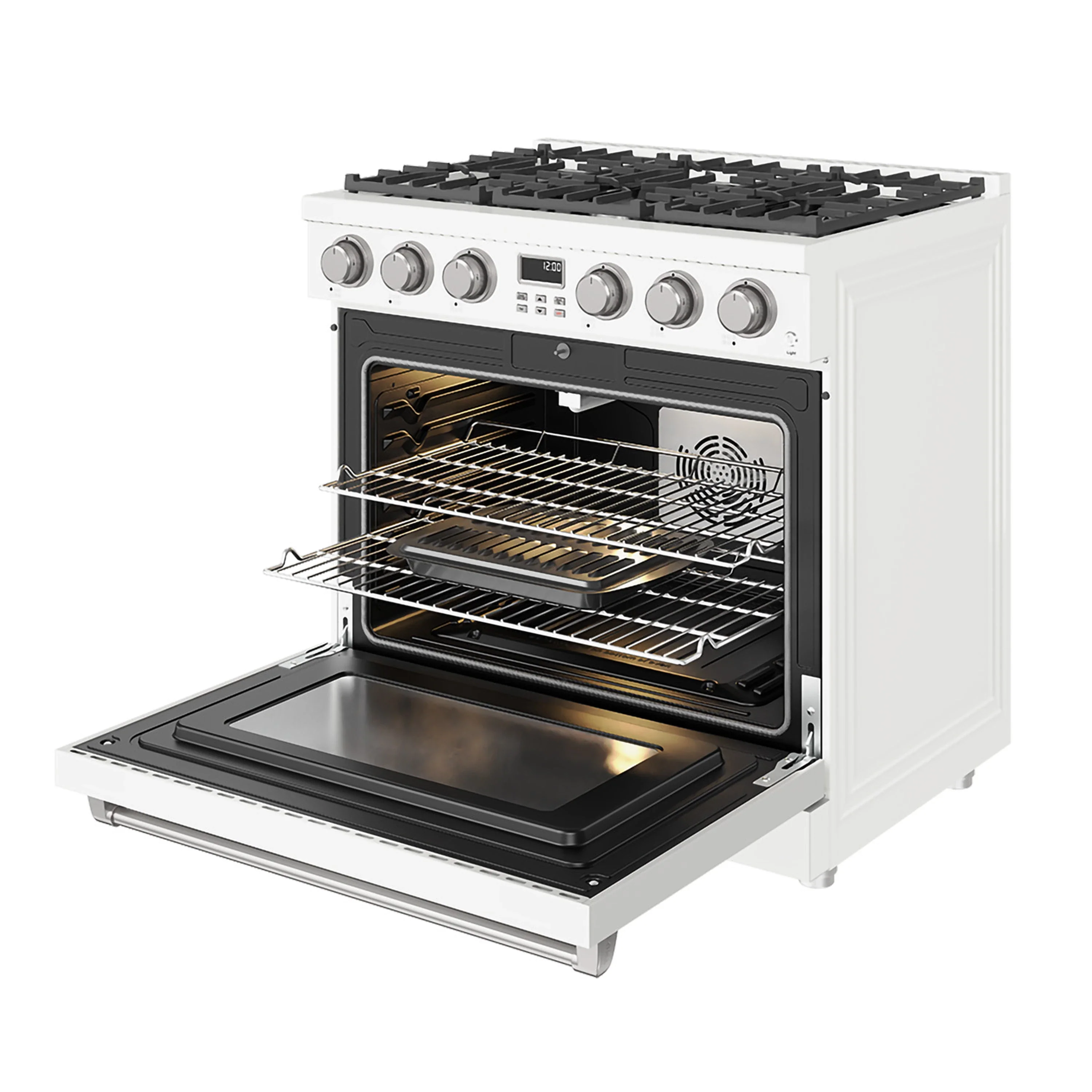 Thor Kitchen 36-Inch Natural Gas Range with 6 Burners, 6.0 cu. ft. Convection Oven in White (ARG36W) - Image 8