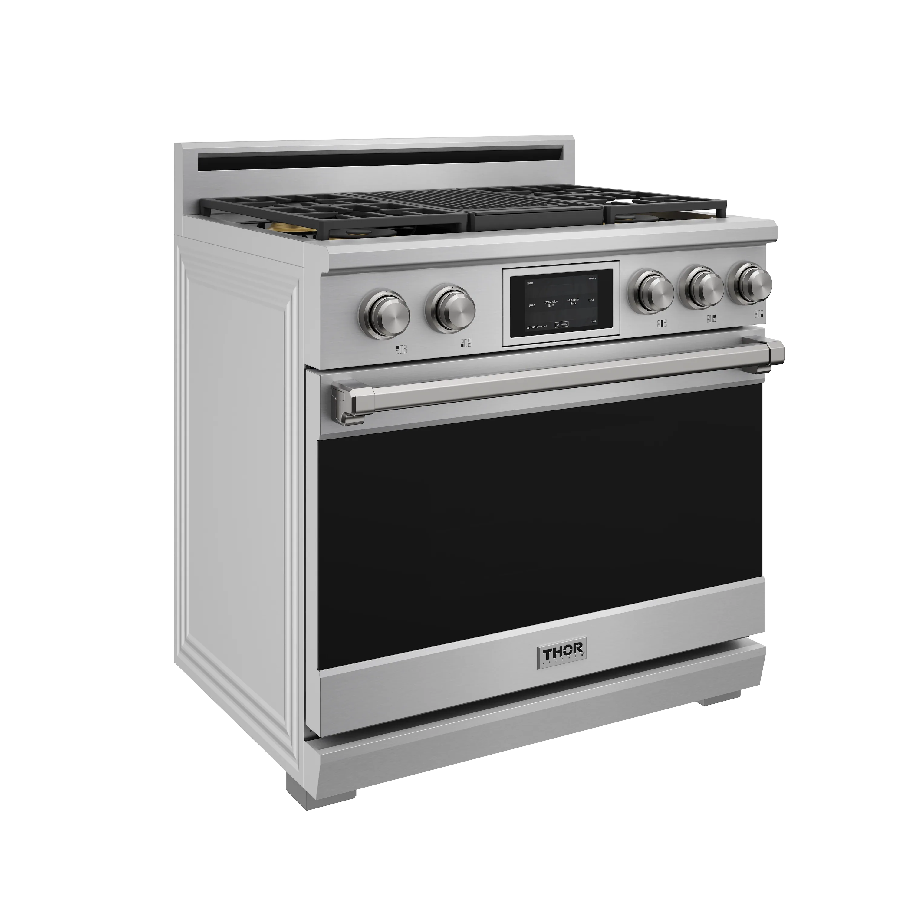 Thor Kitchen 36-Inch Professional Dual Fuel Range with Liquid Propane Gas Cooktop and Electric Convection Oven in Stainless Steel (XRD36ELP) - Image 3