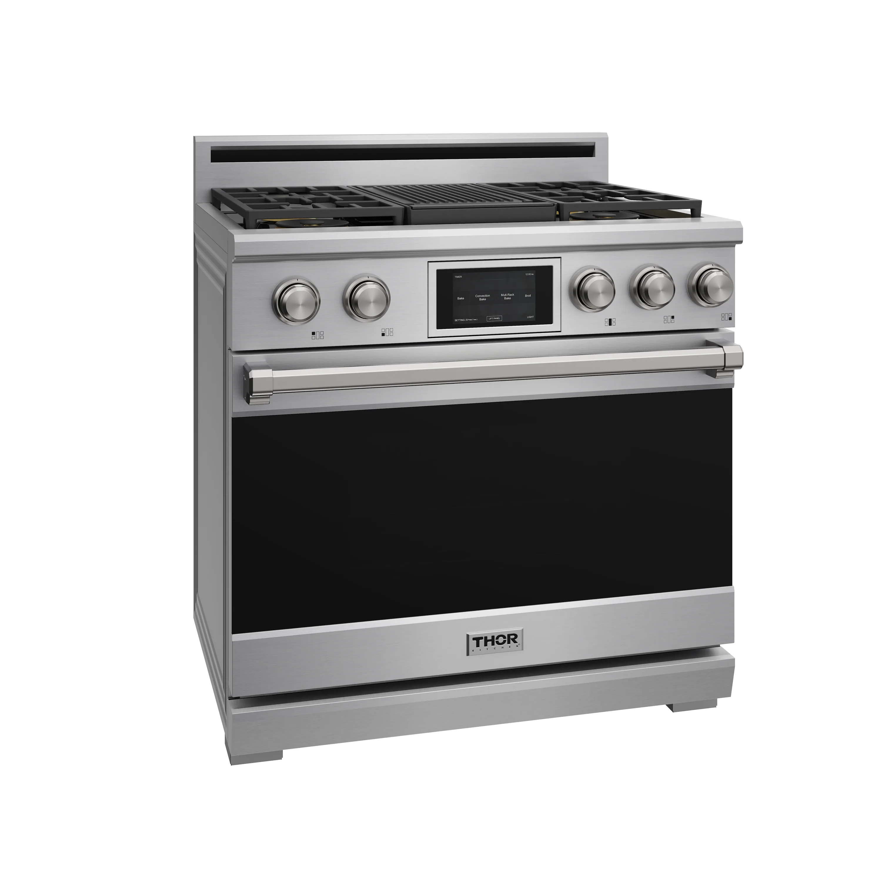 Thor Kitchen 36-Inch Professional Dual Fuel Range with Natural Gas Cooktop and Electric Oven in Stainless Steel (XRD36E) - Image 2