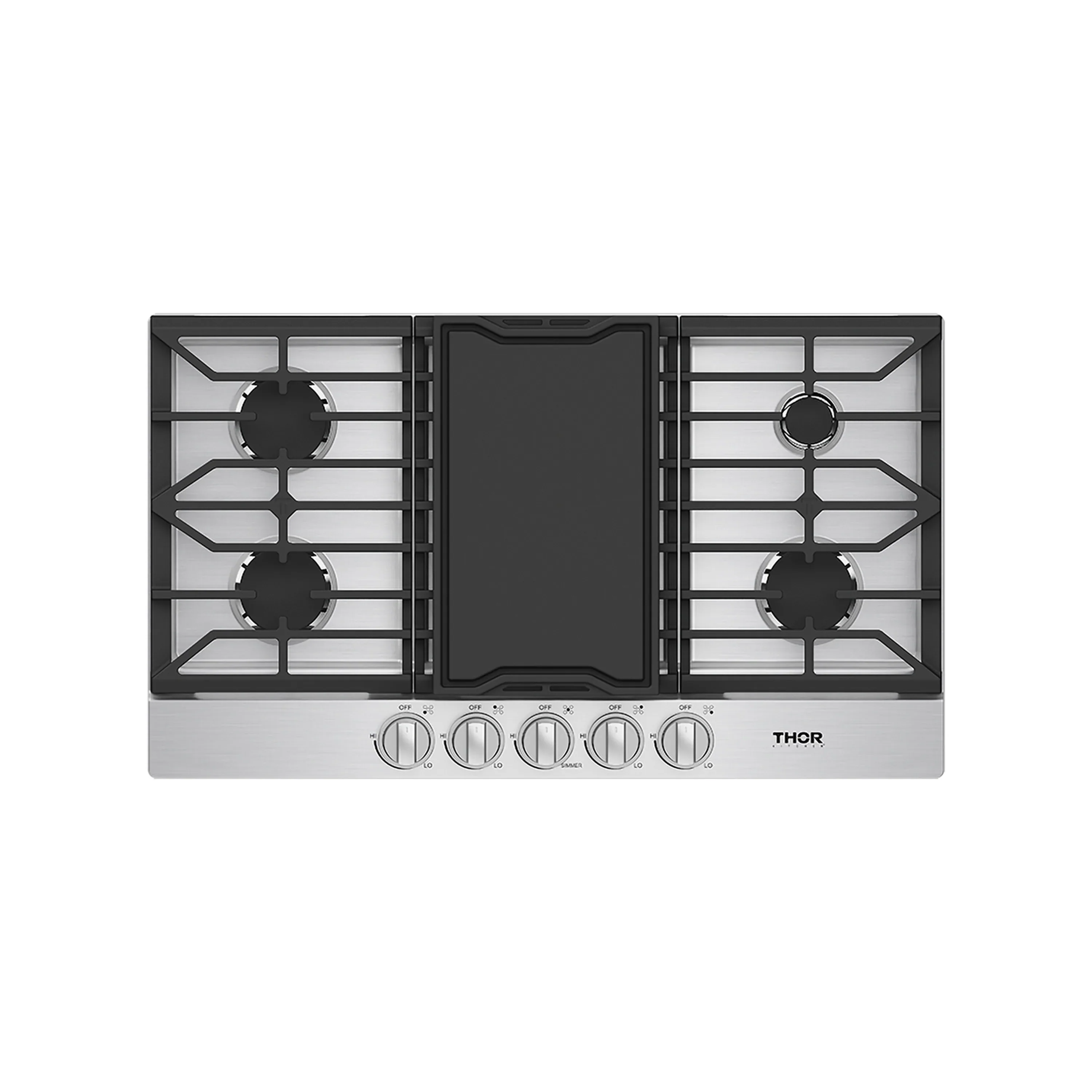 Thor Kitchen 36-Inch Professional Natural Gas Cooktop with Stainless Steel Knobs (TGC36F) - Image 3