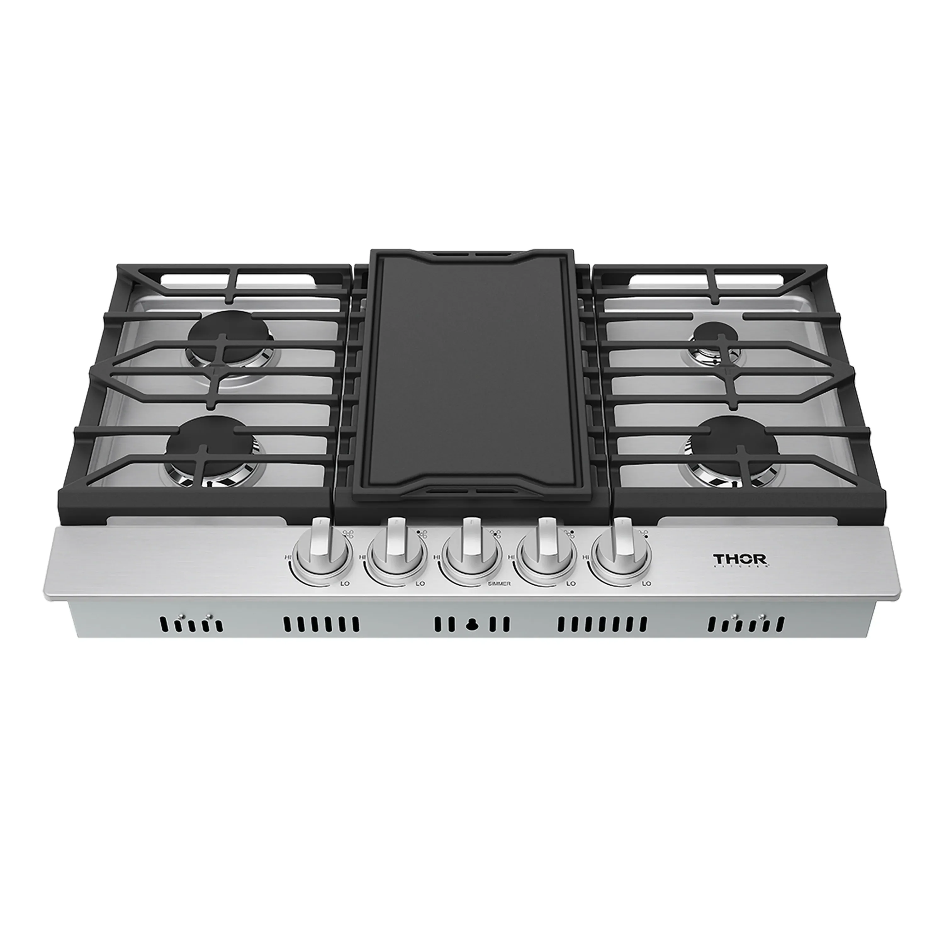 Thor Kitchen 36-Inch Professional Natural Gas Cooktop with Stainless Steel Knobs (TGC36F) - Image 4
