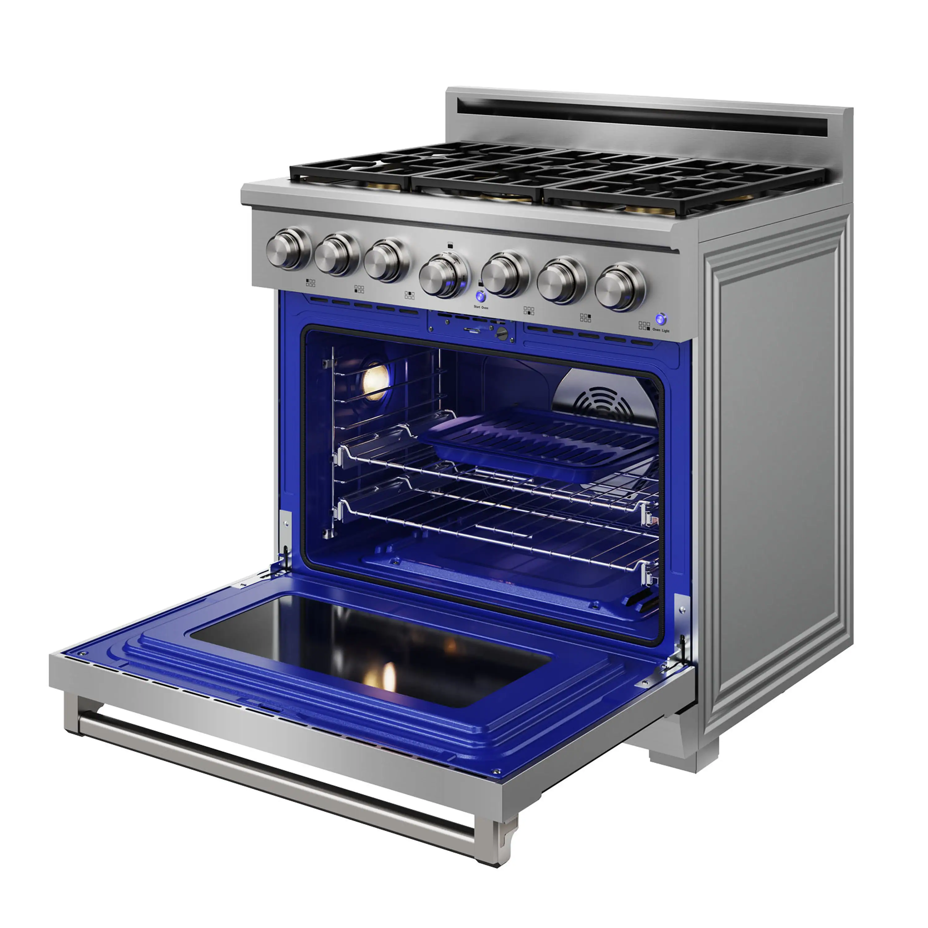 Thor Kitchen 36-Inch Professional Natural Gas Range in Stainless Steel (XRG36E) - Image 5