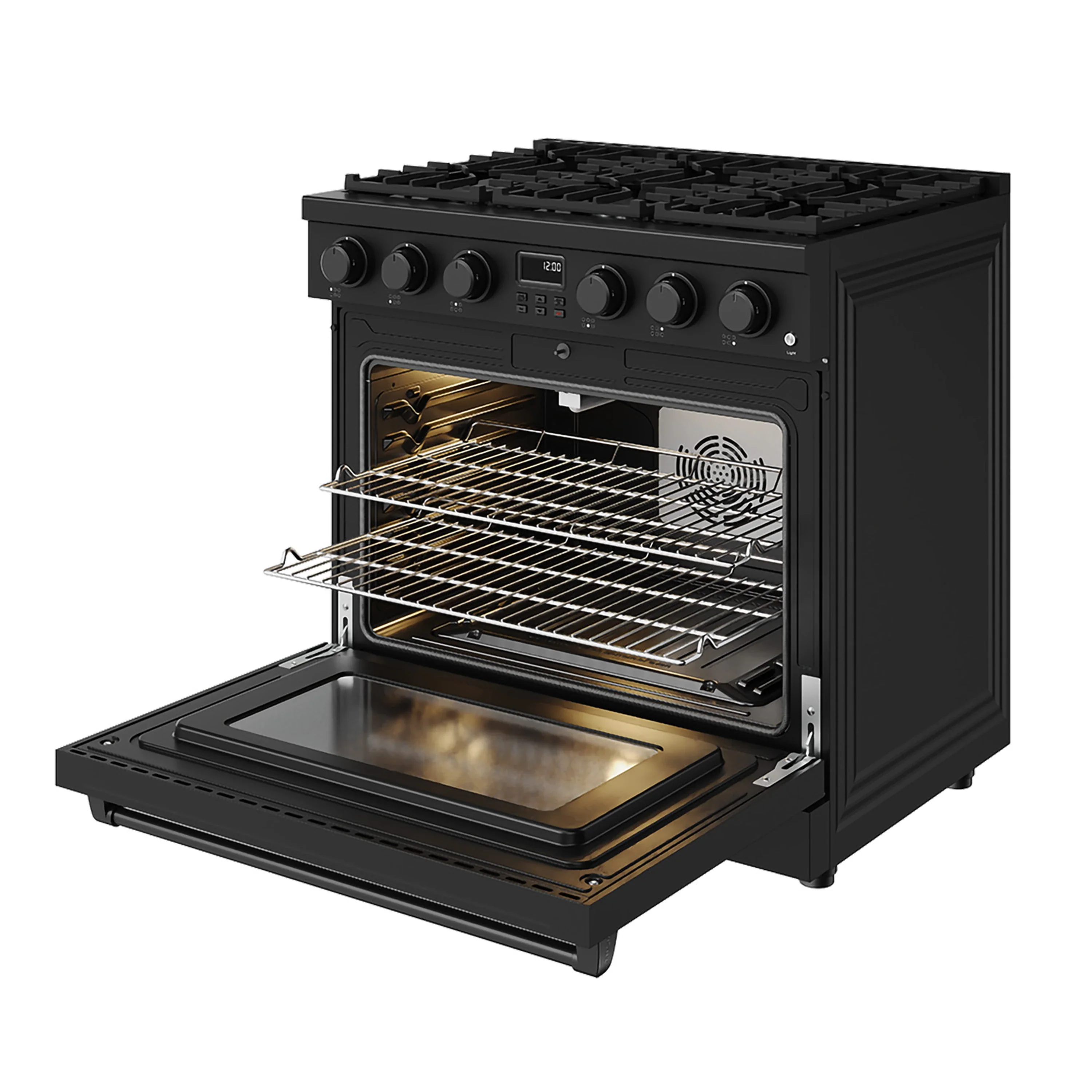 Thor Kitchen 36-Inch Natural Gas Range with 6 Burners, 6.0 cu. ft. Convection Oven in Black (ARG36B) - Image 9
