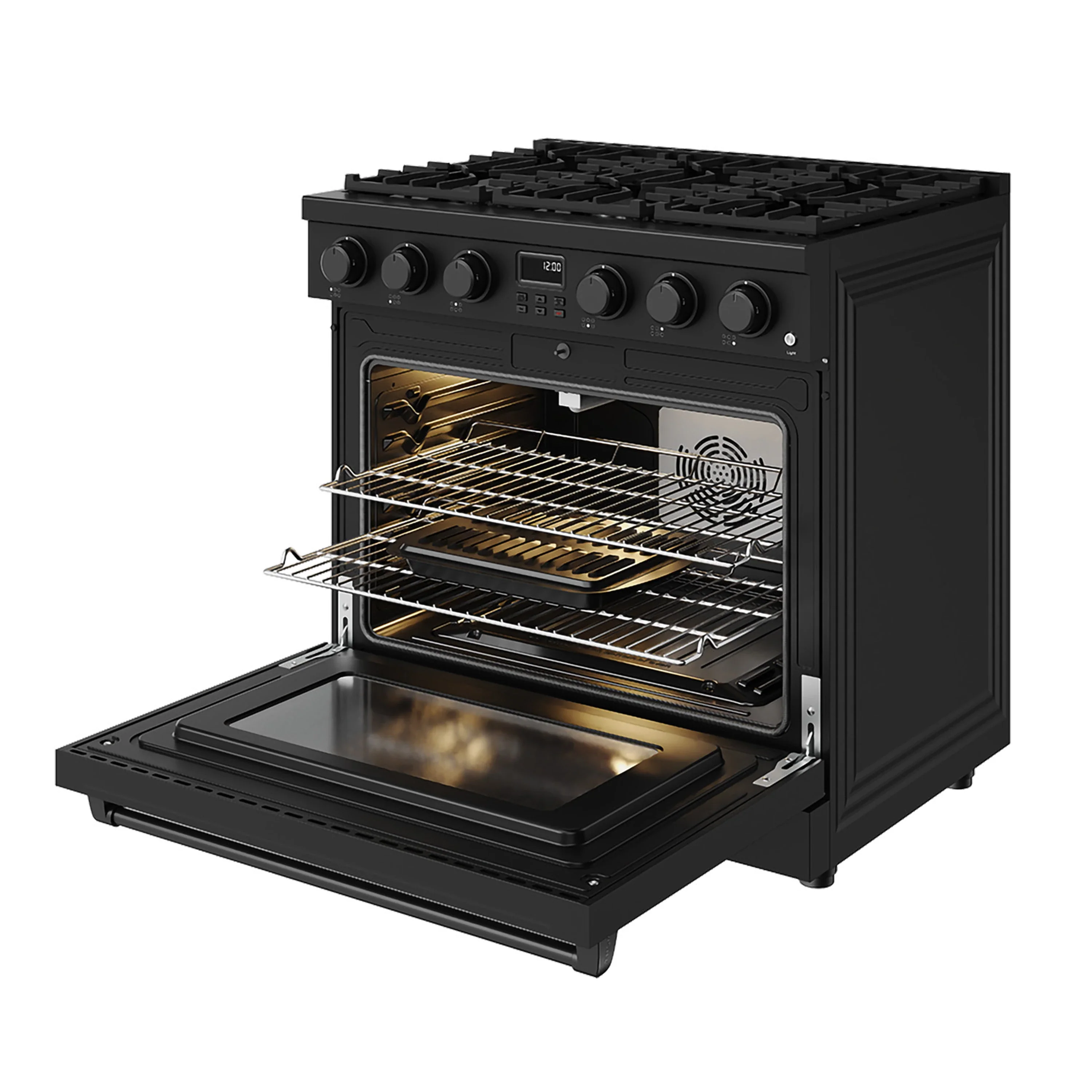 Thor Kitchen 36-Inch Natural Gas Range with 6 Burners, 6.0 cu. ft. Convection Oven in Black (ARG36B) - Image 8
