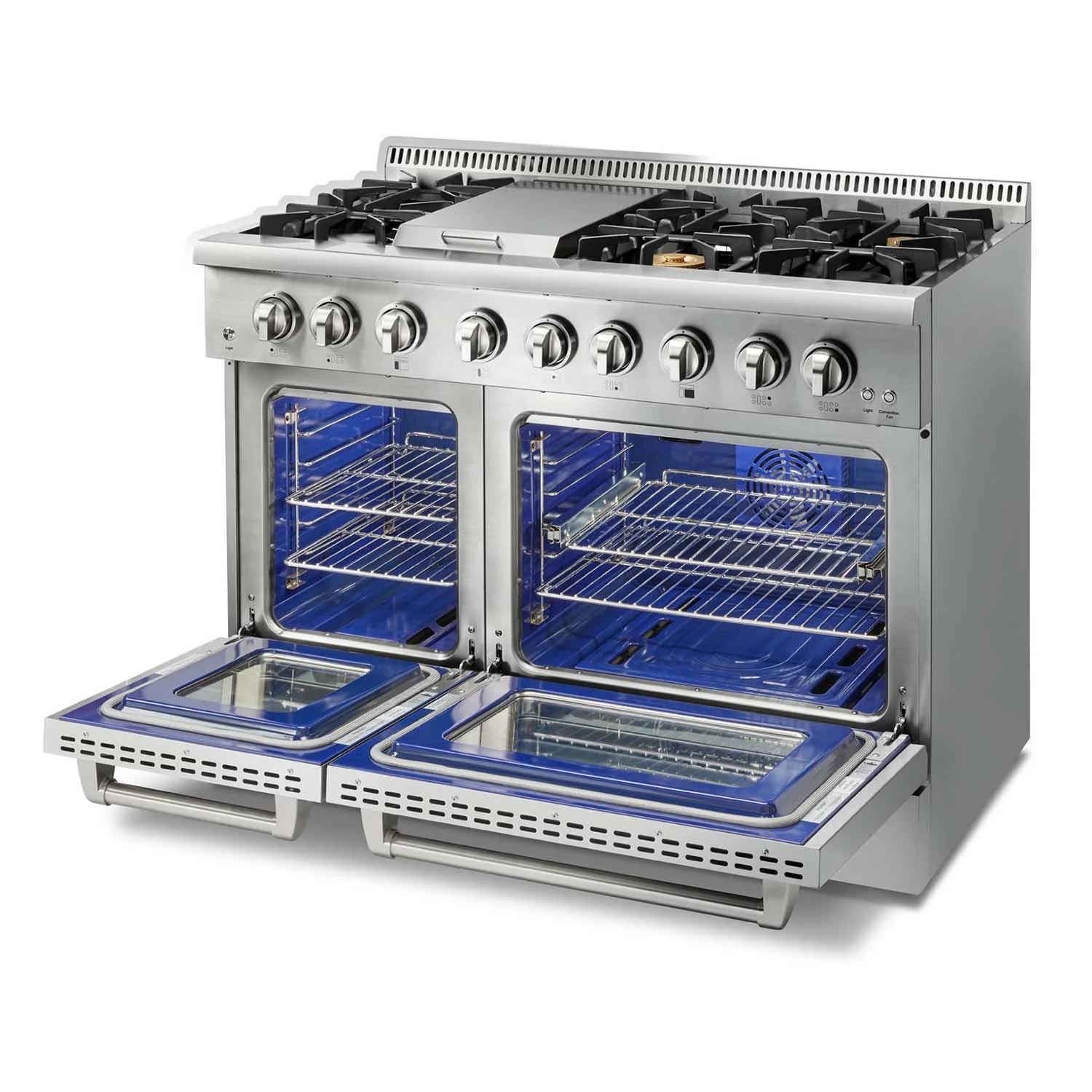 Thor Kitchen 48-Inch Dual Fuel Range with Propane Gas Cooktop and 6.7 cu. ft. Electric Oven in Stainless Steel (HRD4803ULP) - Image 5