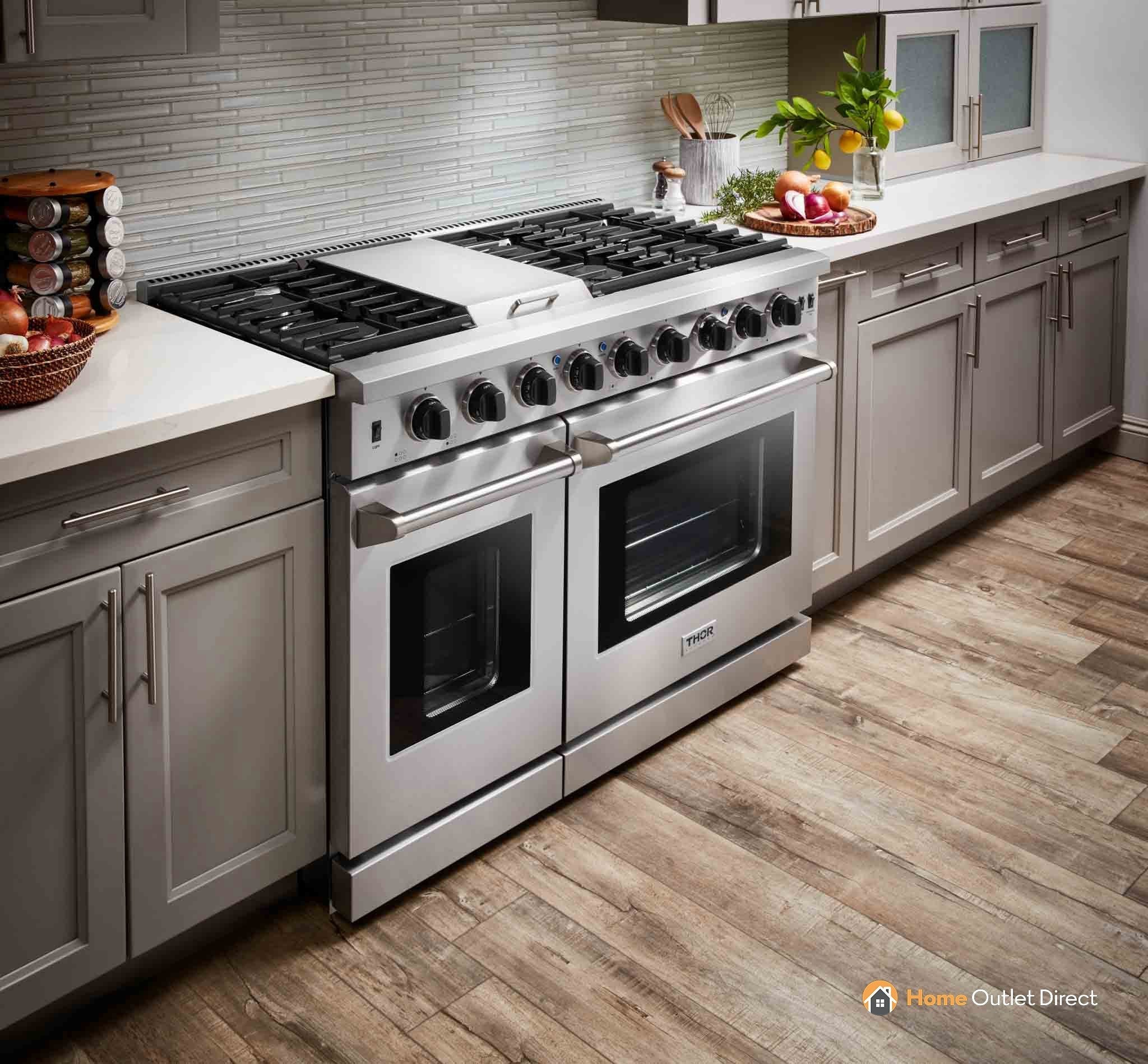 Thor Kitchen 48-Inch 6.8 Cu. Ft. Double Oven Propane Gas Range with in Stainless Steel (LRG4807ULP) - Image 12