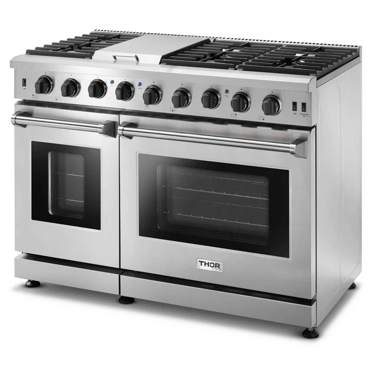 Thor Kitchen 48-Inch 6.8 Cu. Ft. Double Oven Propane Gas Range with in Stainless Steel (LRG4807ULP) - Image 3
