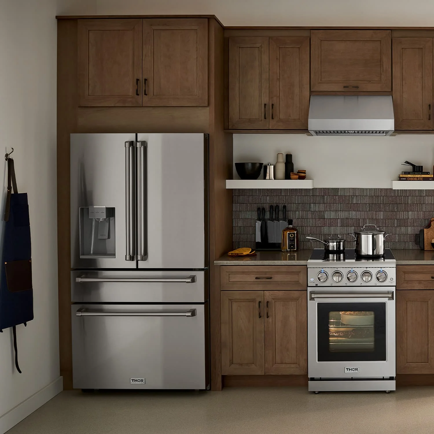Thor Kitchen A-Series 5-Piece Appliance Package - 48-Inch Gas Range, Refrigerator with Water Dispenser, Dishwasher, Microwave, and Wine Cooler in Stainless Steel - Image 17