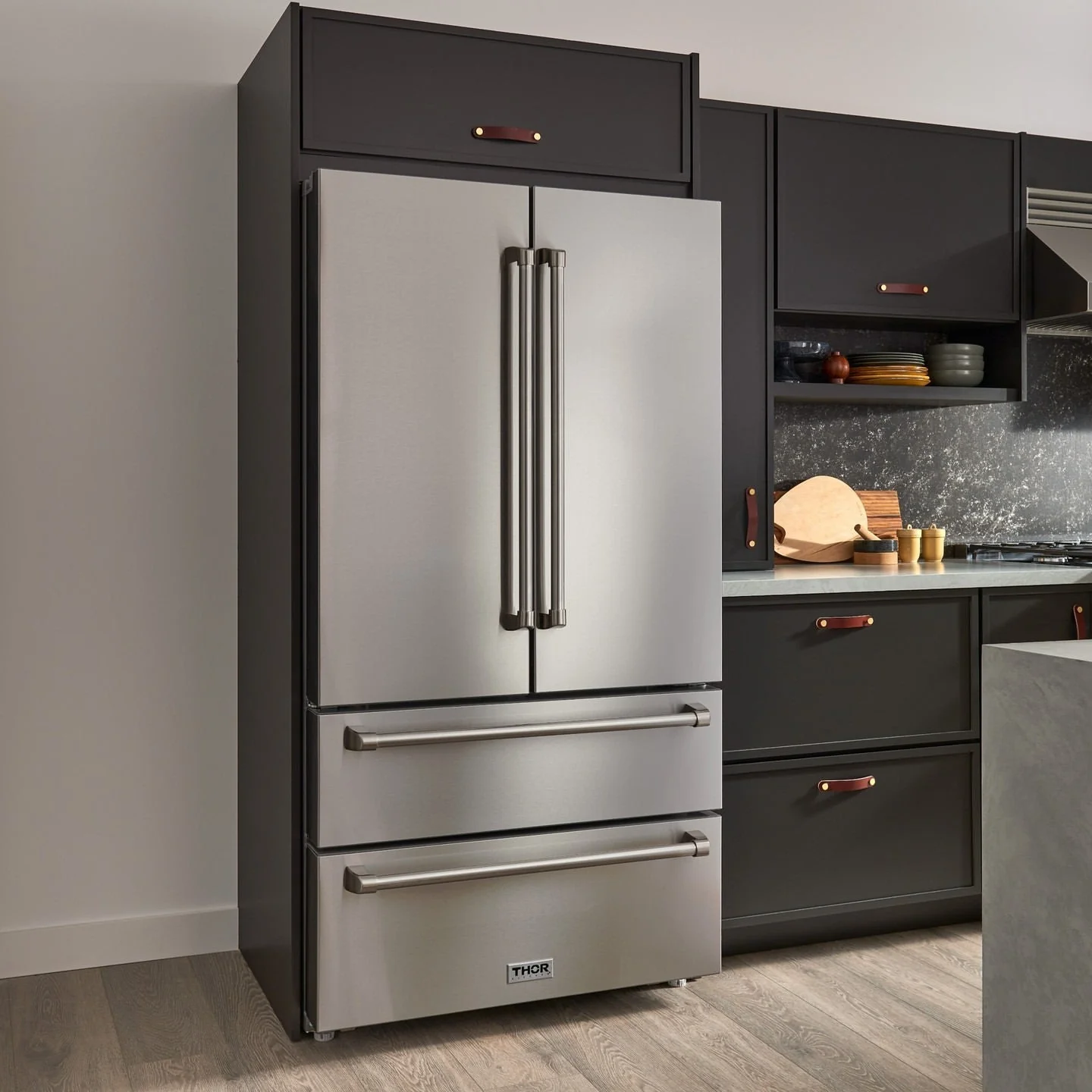 Thor Kitchen A-Series 6-Piece Appliance Package - 48-Inch Gas Range, Pro-Style Wall Mount Range Hood, Refrigerator, Dishwasher, Microwave, and Wine Cooler in Stainless Steel - Image 26