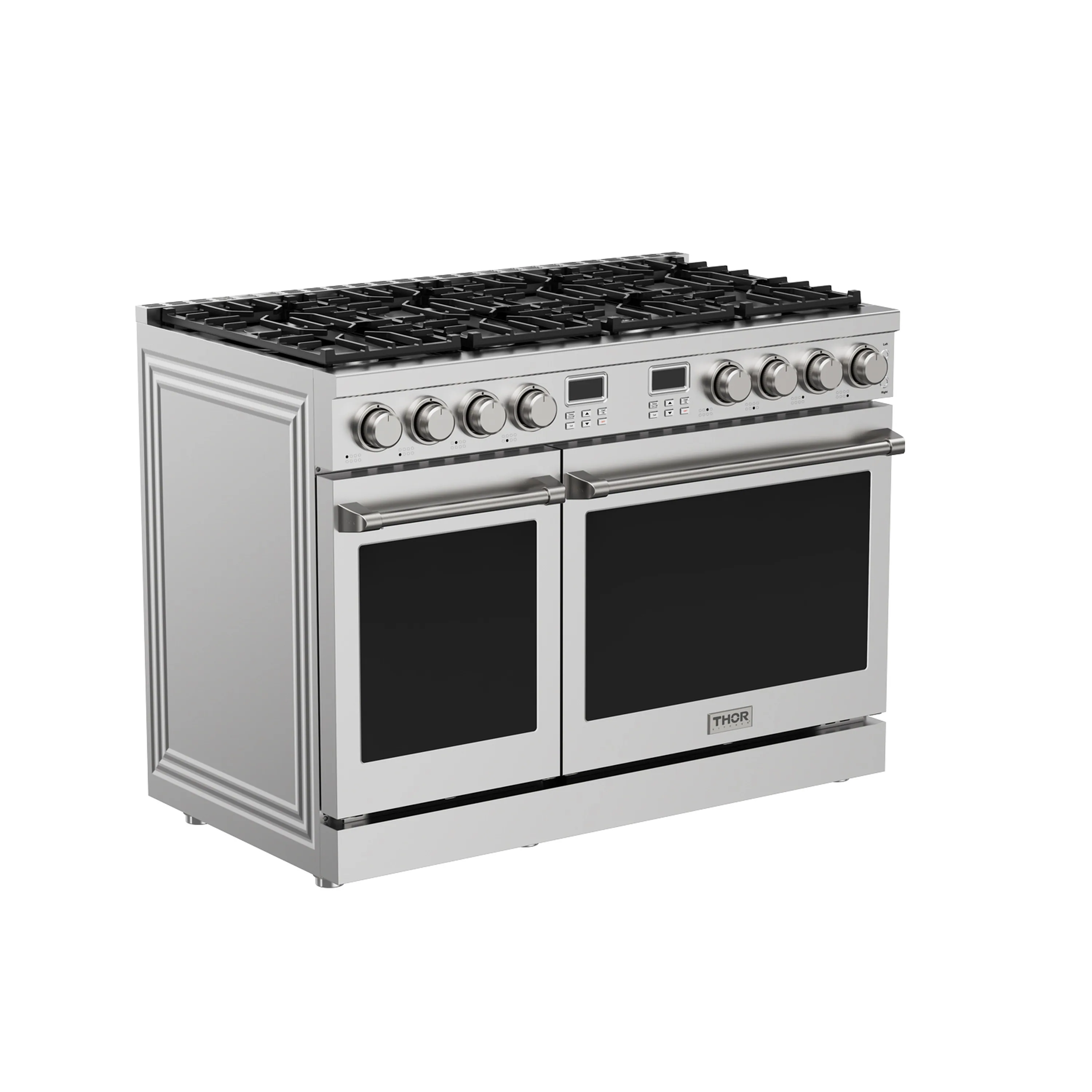 Thor Kitchen A-Series 6-Piece Appliance Package - 48-Inch Gas Range, Pro-Style Wall Mount Range Hood, Refrigerator with Water Dispenser, Dishwasher, Microwave, and Wine Cooler in Stainless Steel - Image 8