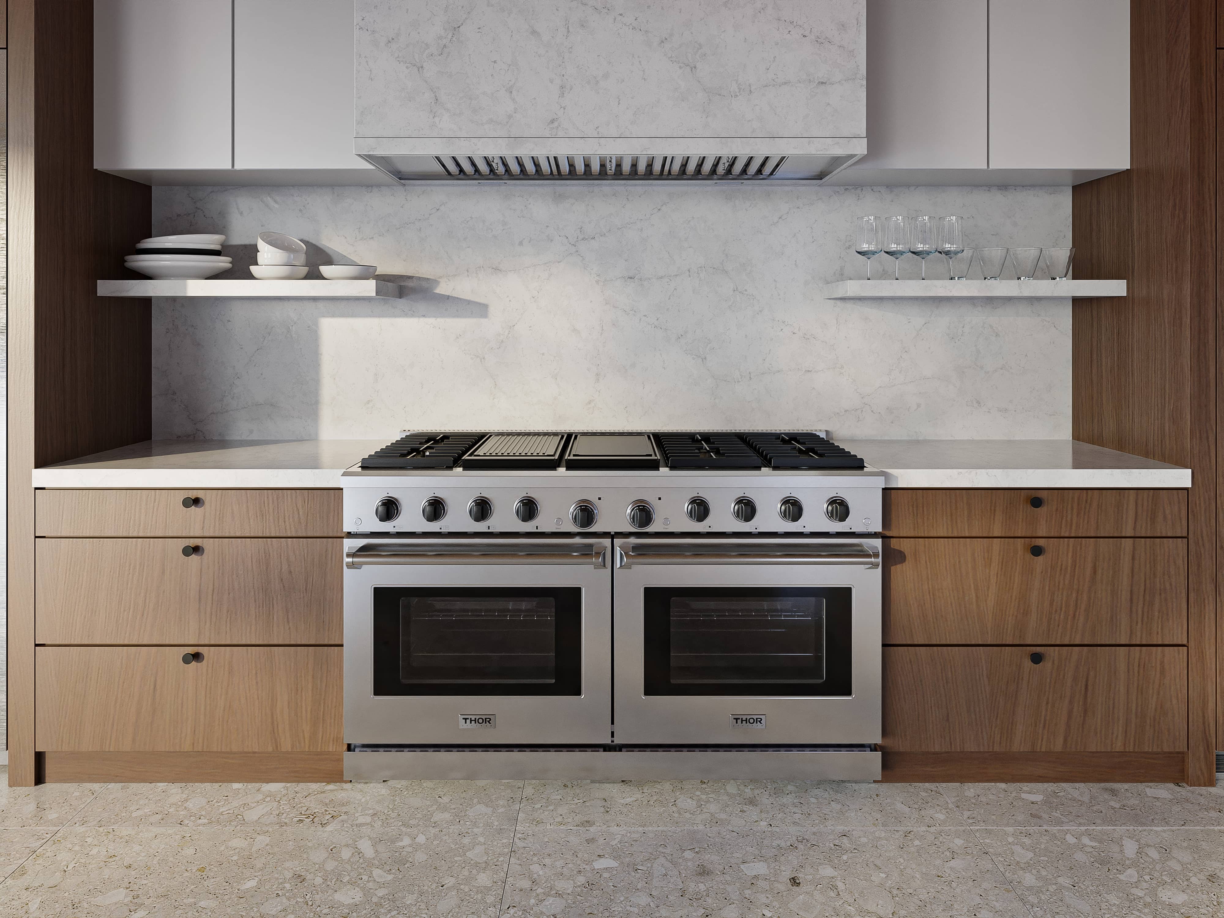 Thor Kitchen 60-Inch Professional Propane Gas Range in Stainless Steel (LRG60ELP) - Image 2