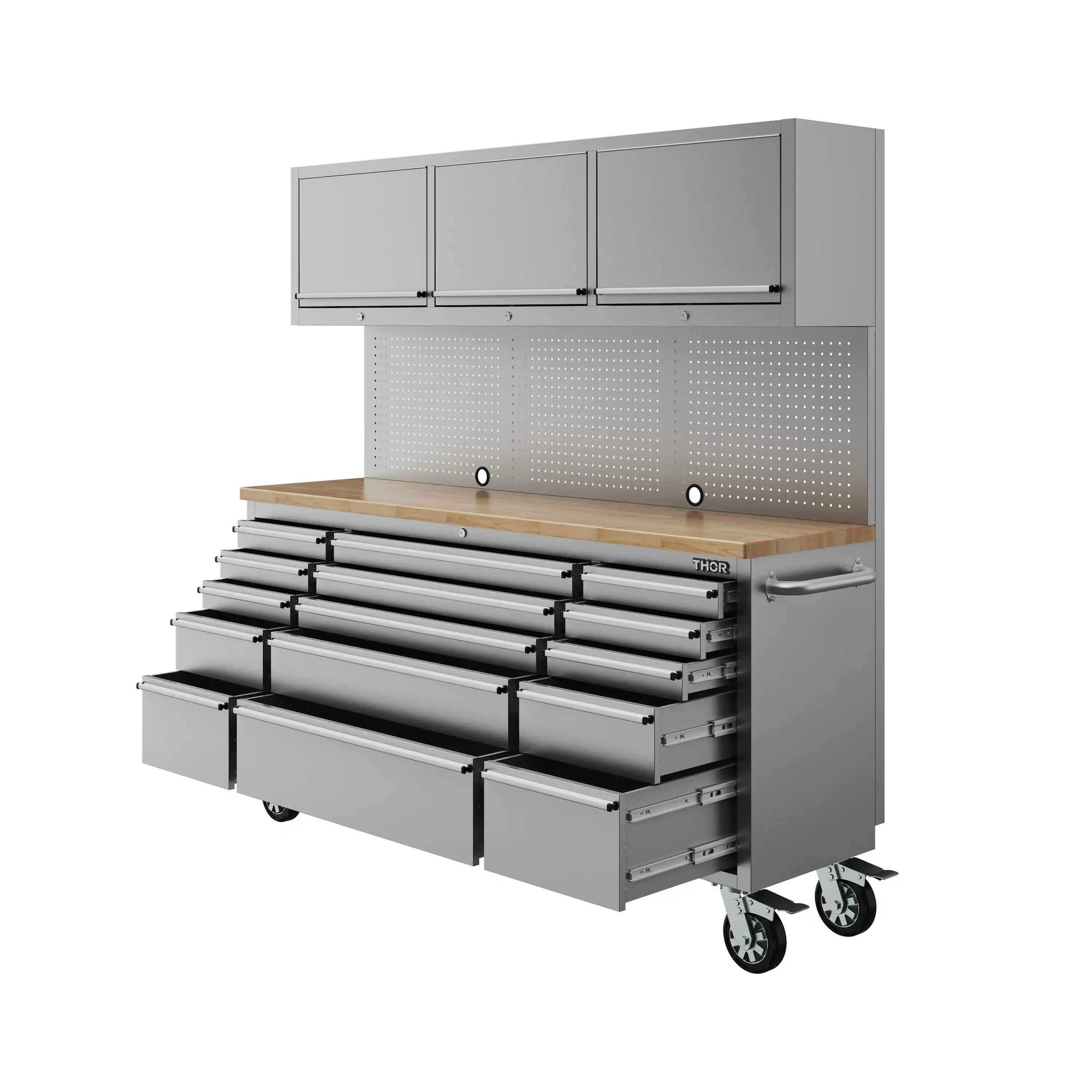 Thor 72-Inch Premium 15-Drawer Mobile Tool Workbench with Upper Storage (TC7215UC) - Image 6