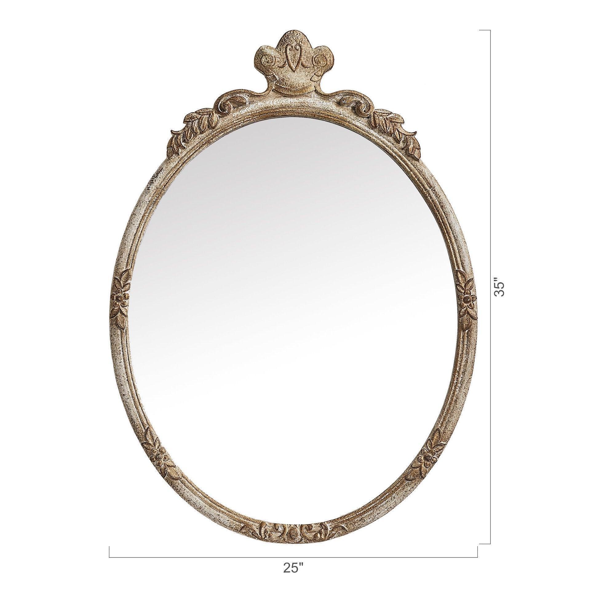 Parrot Uncle Traditioanl Oval Mirror With Wood Frame Rustic Decor Wall Mirror (BBXW-D0002) - Image 10