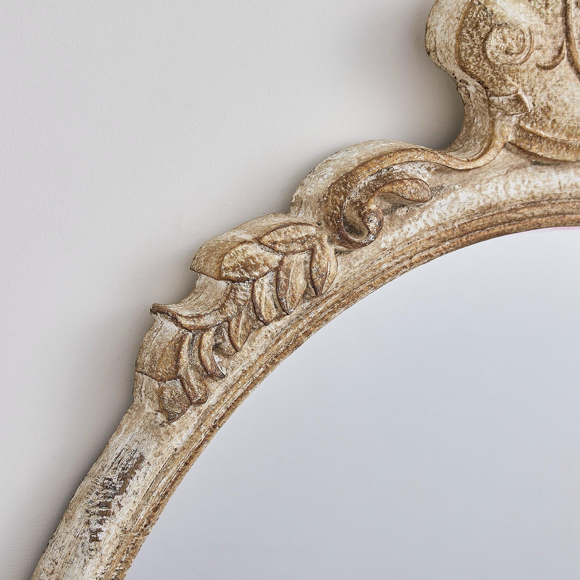 Parrot Uncle Traditioanl Oval Mirror With Wood Frame Rustic Decor Wall Mirror (BBXW-D0002) - Image 3