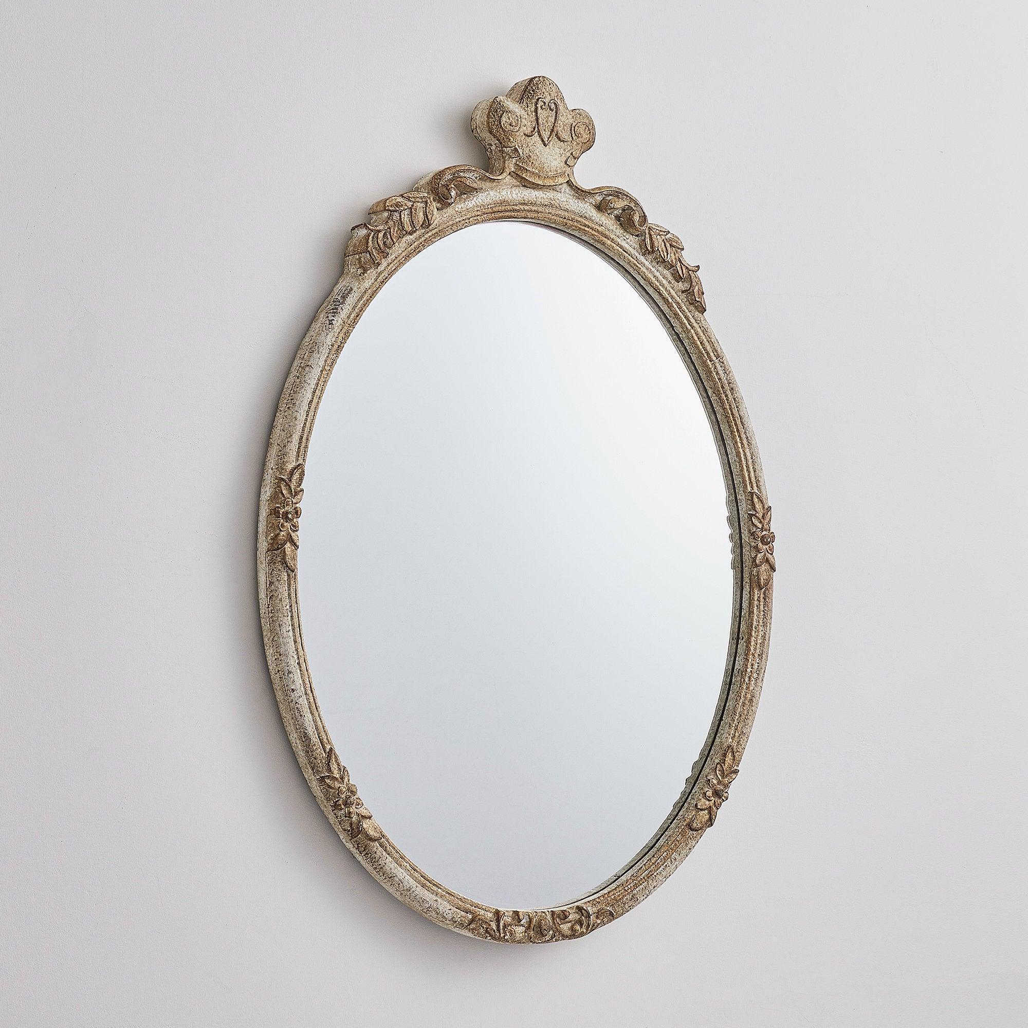 Parrot Uncle Traditioanl Oval Mirror With Wood Frame Rustic Decor Wall Mirror (BBXW-D0002) - Image 7